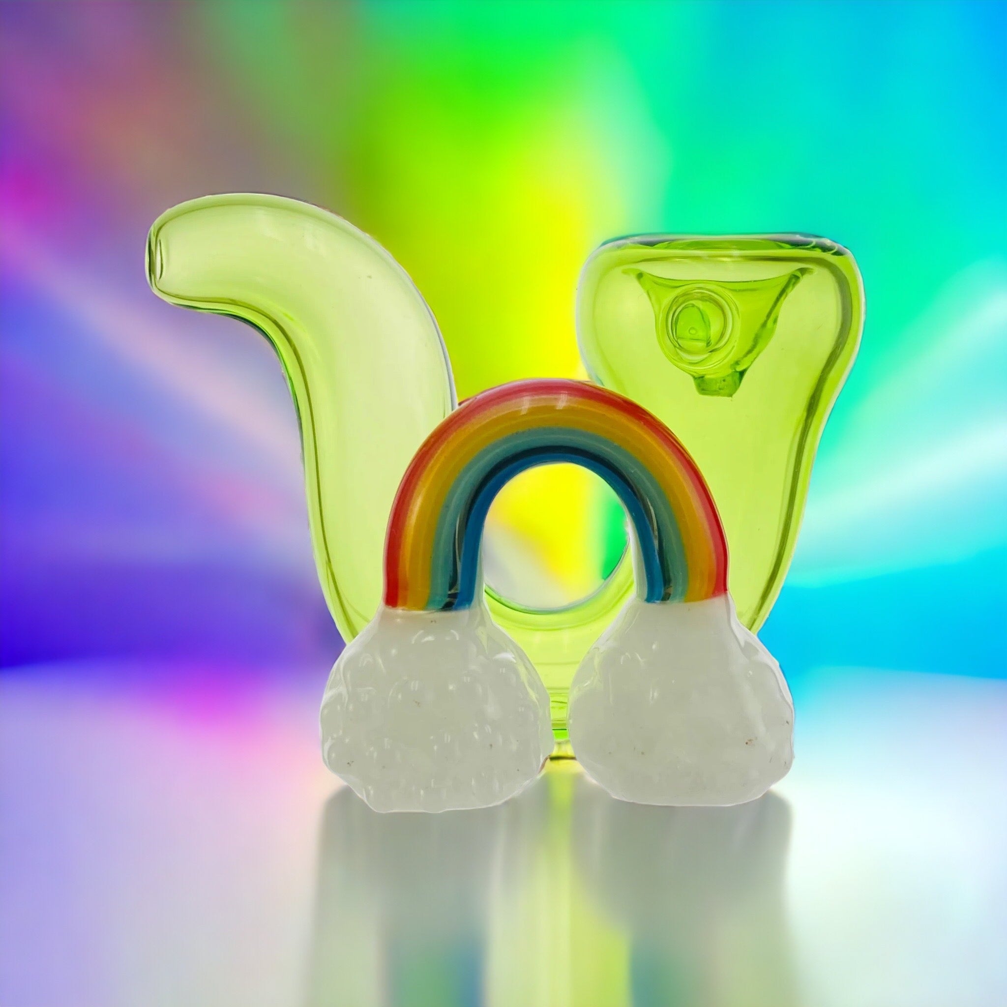 Gay pride glass hand pipe with rainbow 