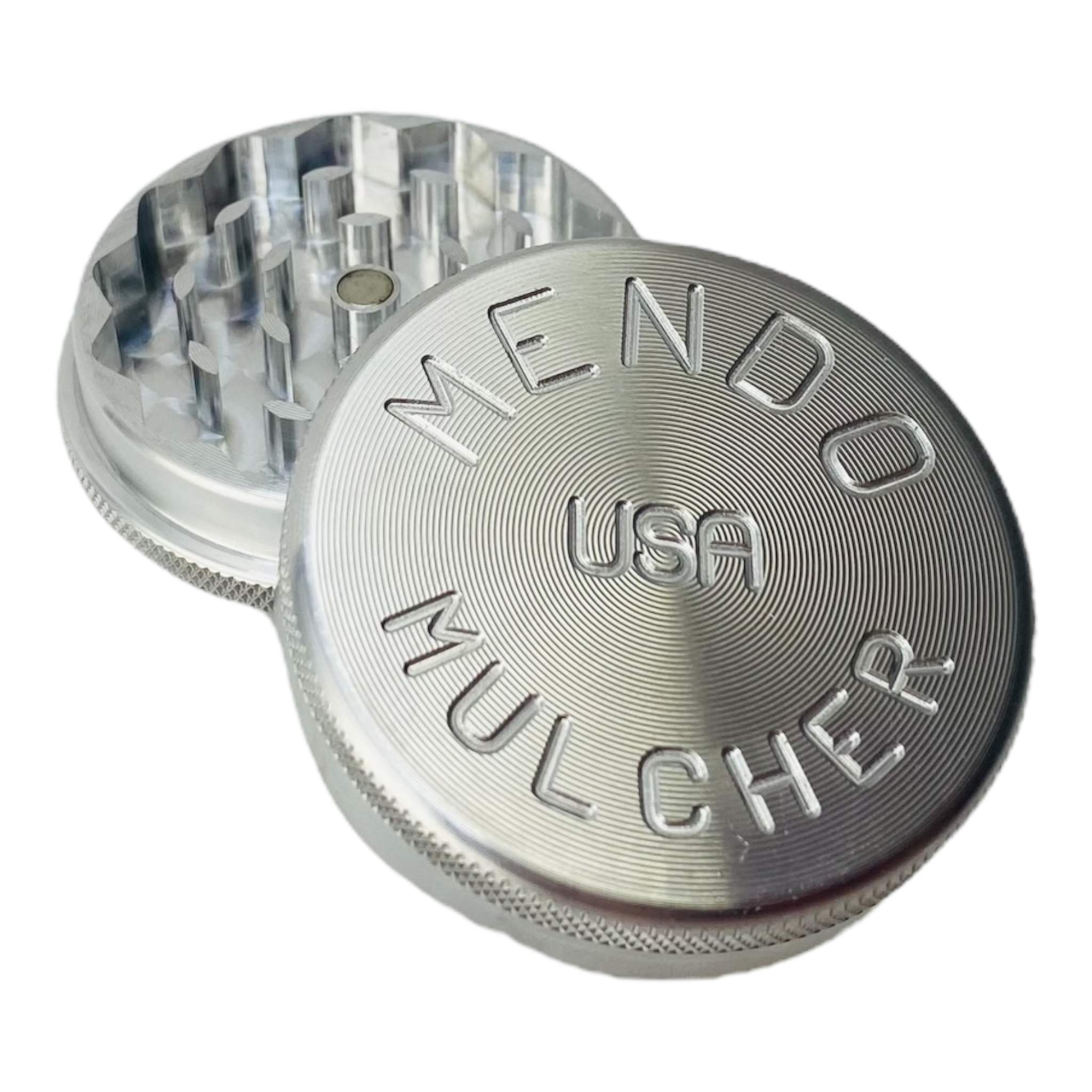 collection of Mendo Mulcher Grinders made out of aluminum