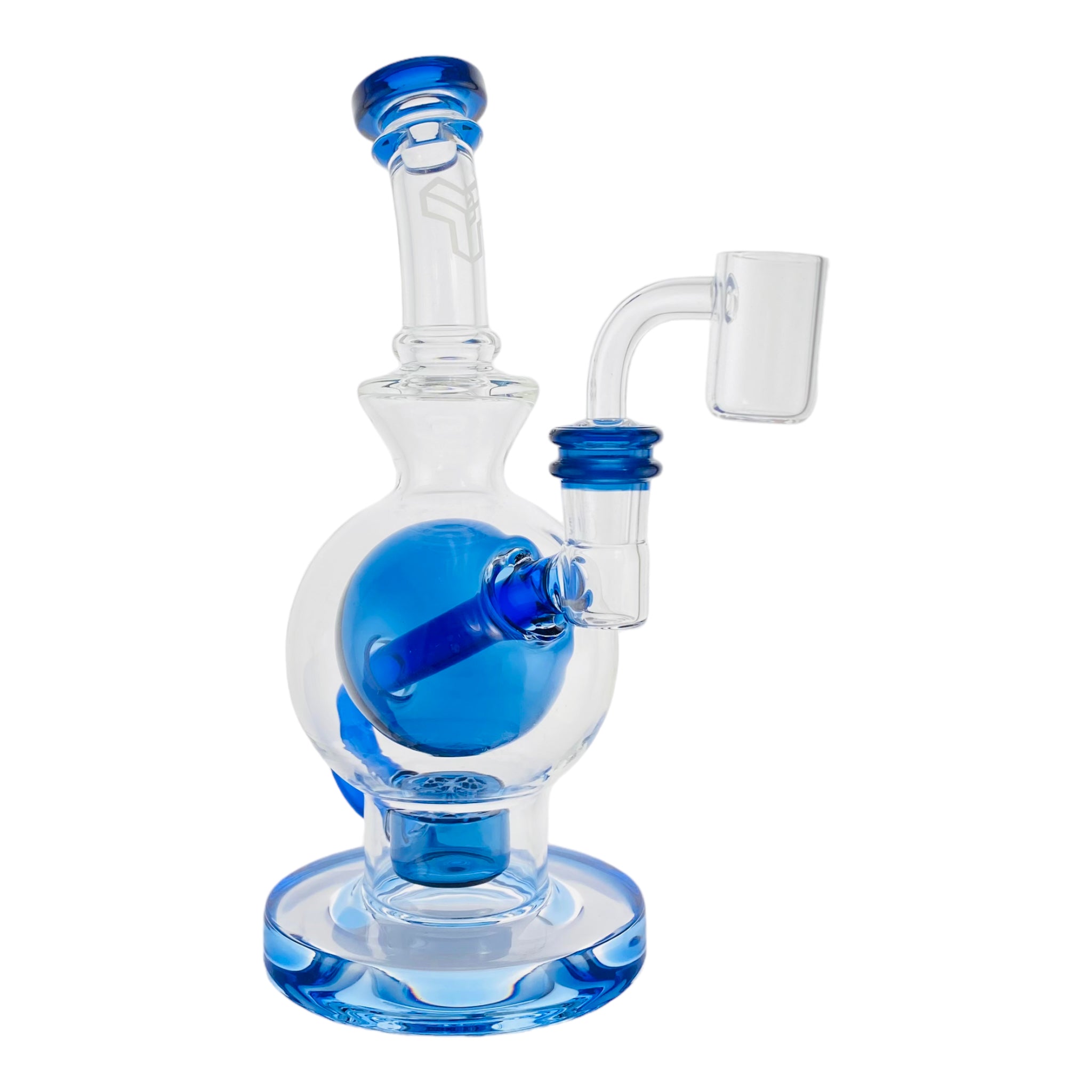 Deluxe Glass - Blue Ball Rig dab Rig With Seed Of Life Percolator