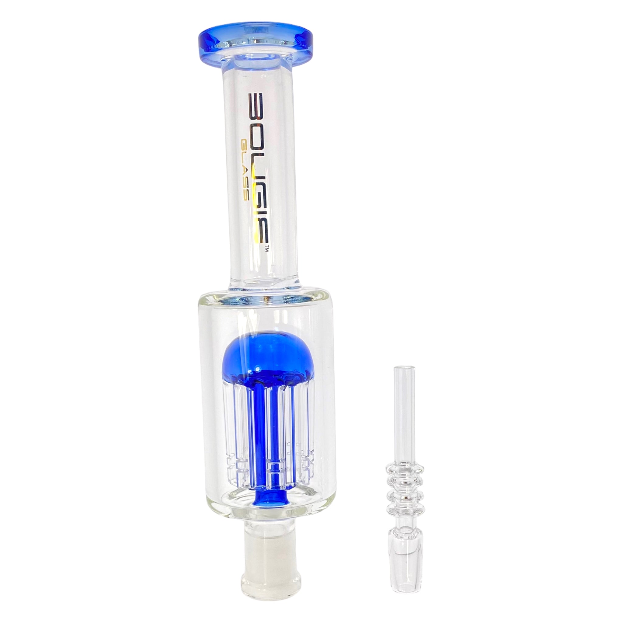Bougie Glass - Blue Nectar Collector With 8 Arm Tree Perc