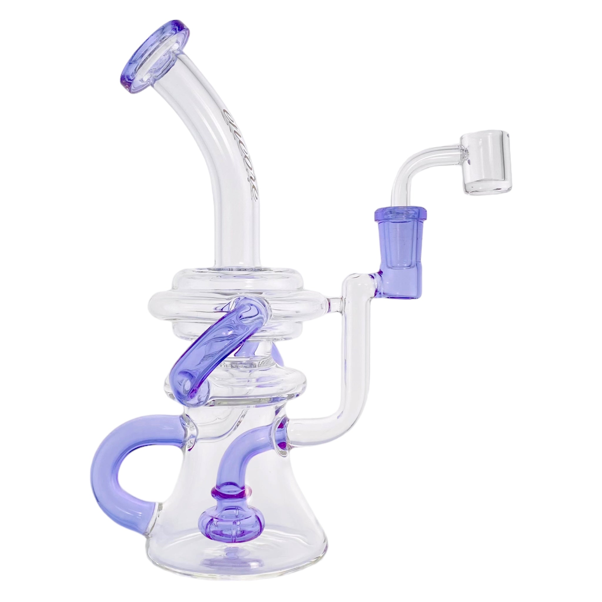 Encore Glass - Purple Double Uptake Klein Recycler Glass Dab Rig