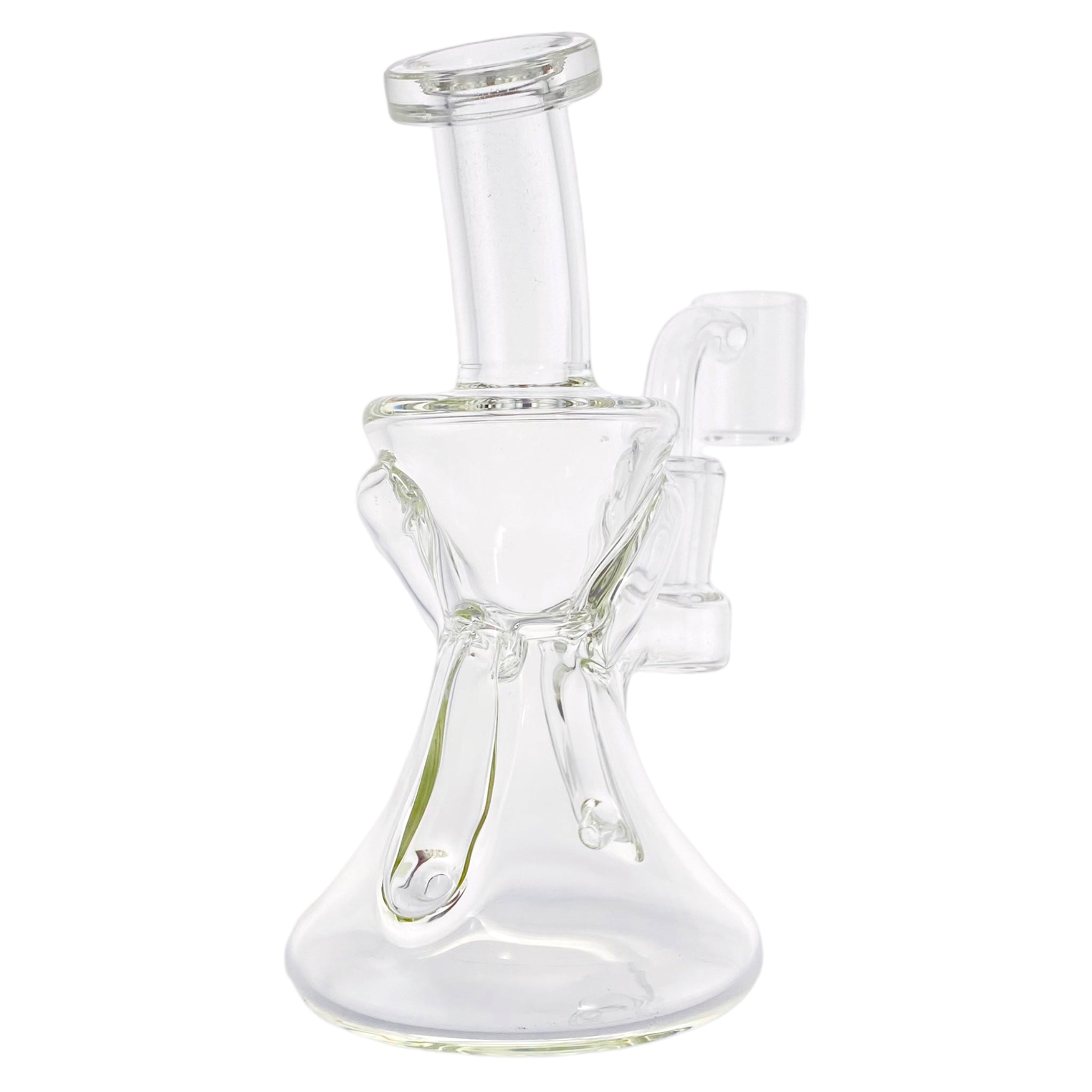 Small Clear Hour Glass Shape Double Uptake Glass Recycler