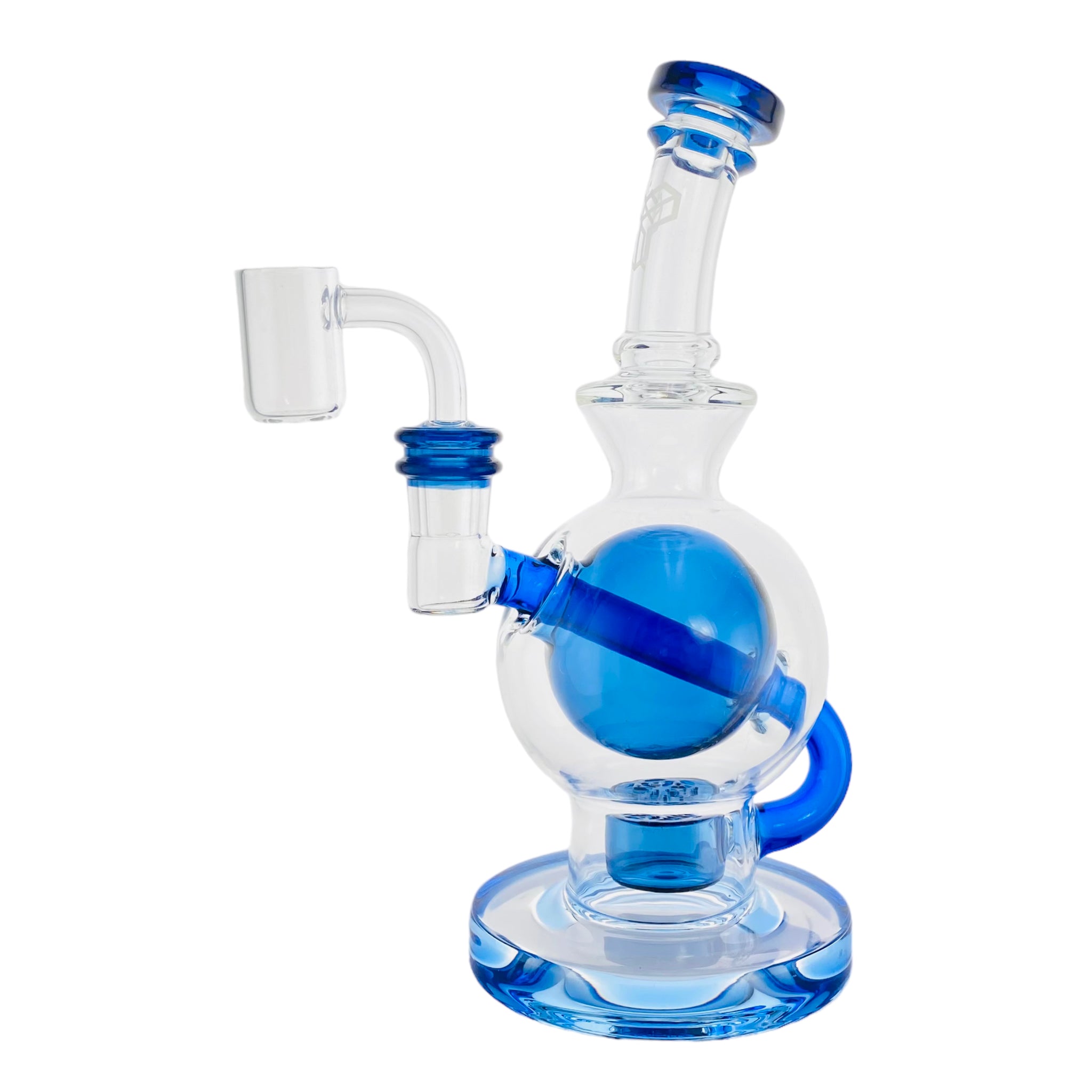 Deluxe Glass - Blue Ball Rig dab Rig With Seed Of Life Percolator