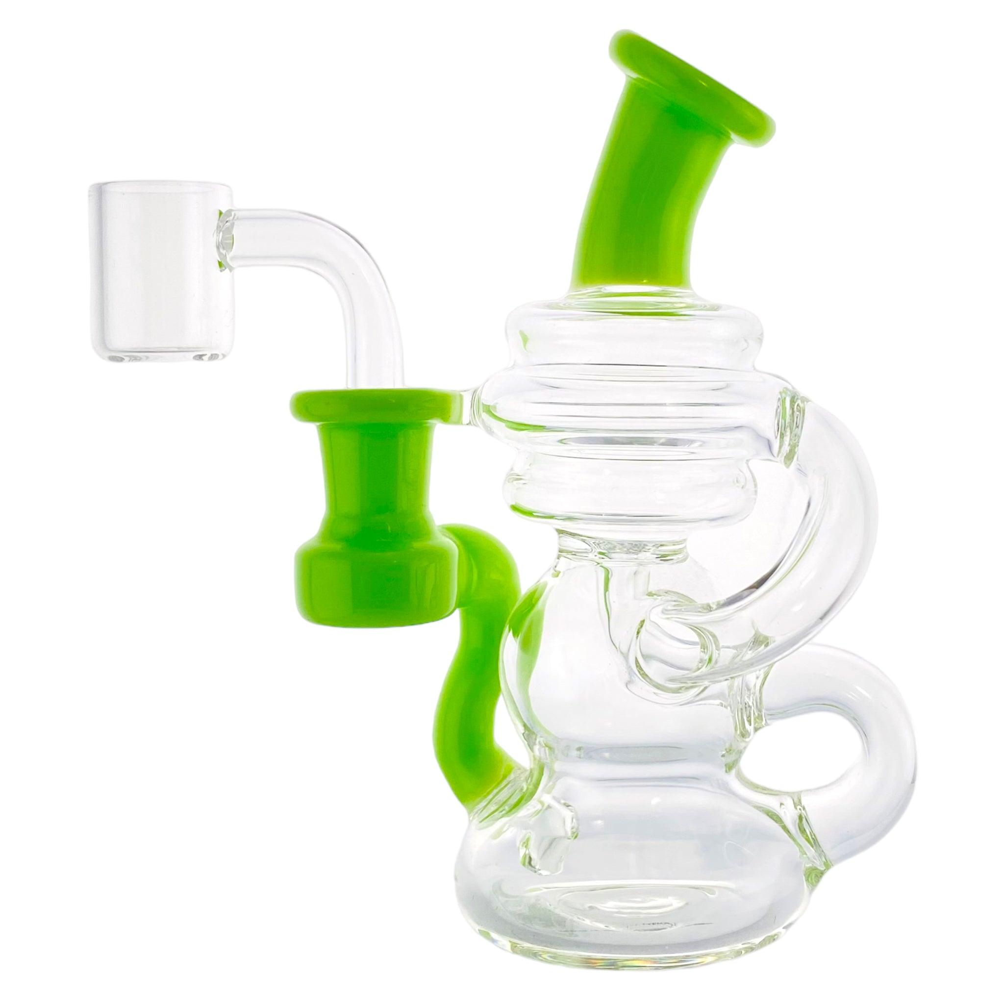 Mini Recyler Dab Rig Sylme Green Tubing