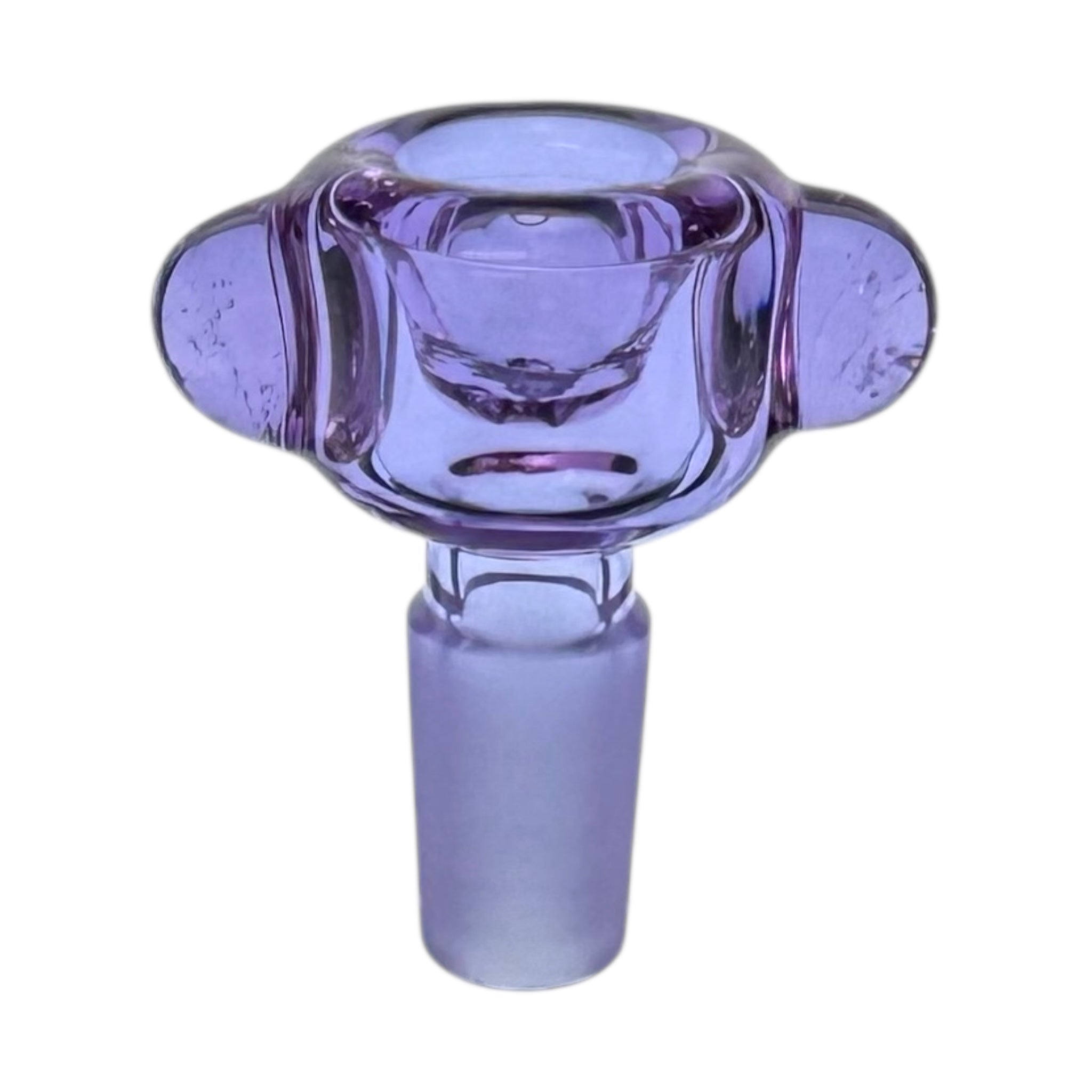 14mm Flower Bowl - Tall Straight Wall Bubble Bong Bowl Piece - Transparent Purple