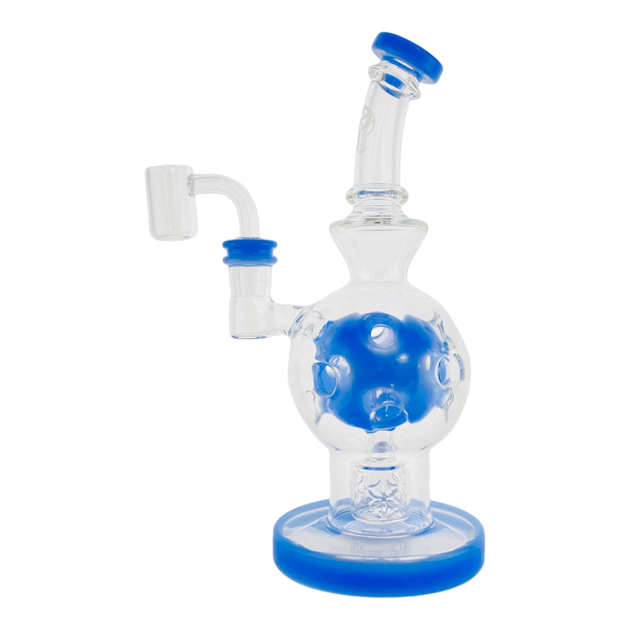 Deluxe Glass - Baby Blue Fab Egg Dab Rig With Seed Of Life Perc