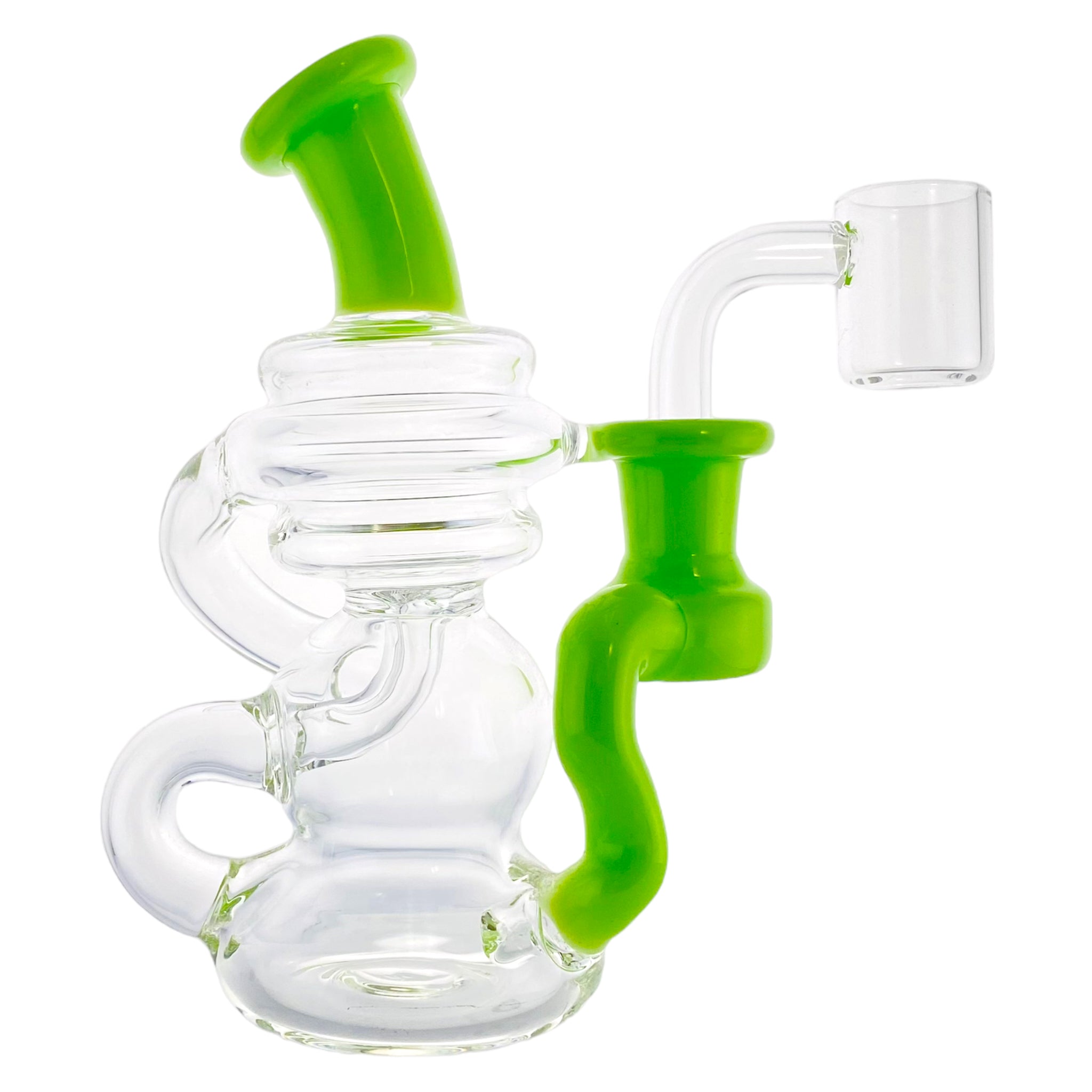 Mini Recyler Dab Rig Sylme Green Tubing