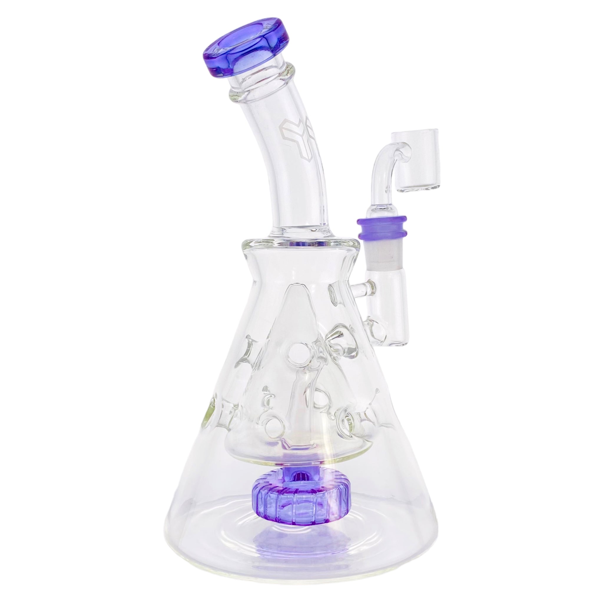Deluxe Glass - Purple Fab Beaker Base Dab Rig With Banger Hanger 14mm Fitting