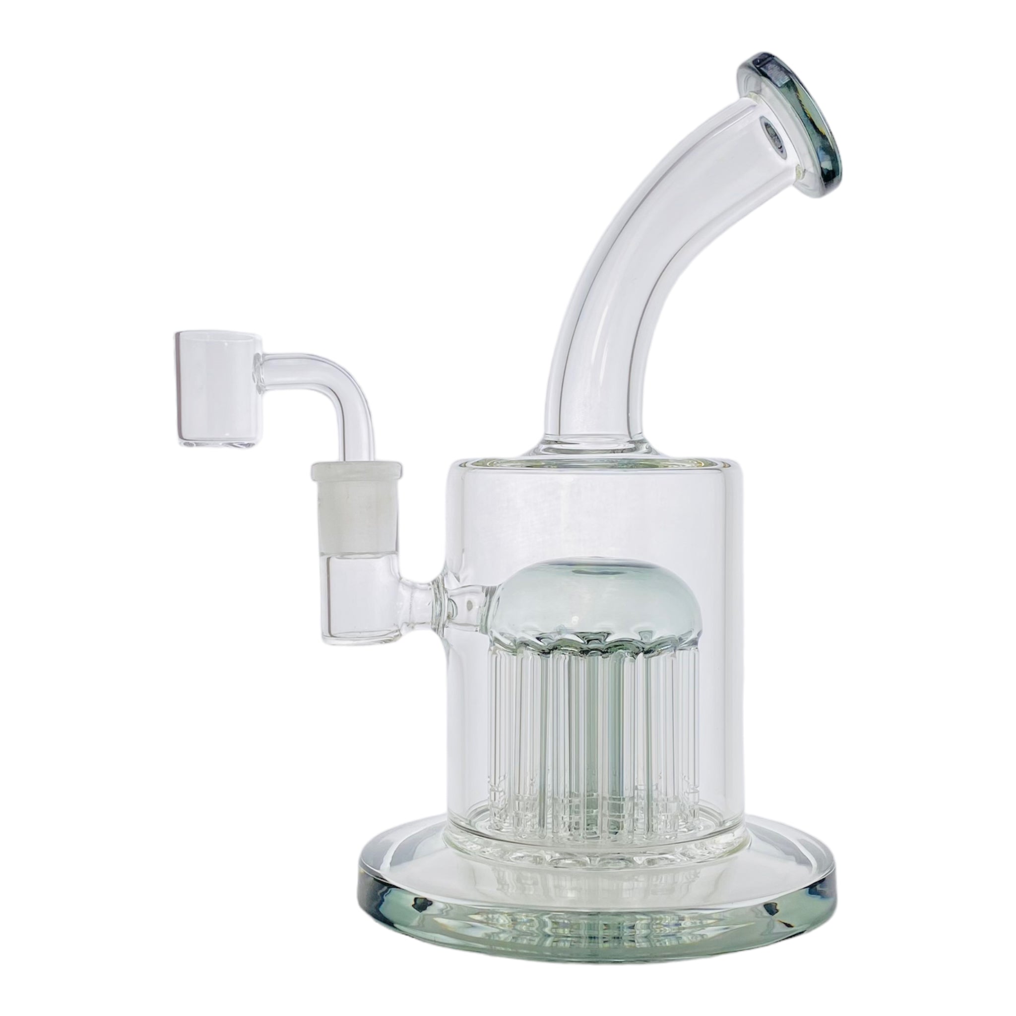 Shadow Black Glass Dab Rig With 20 Arm Tree Perc