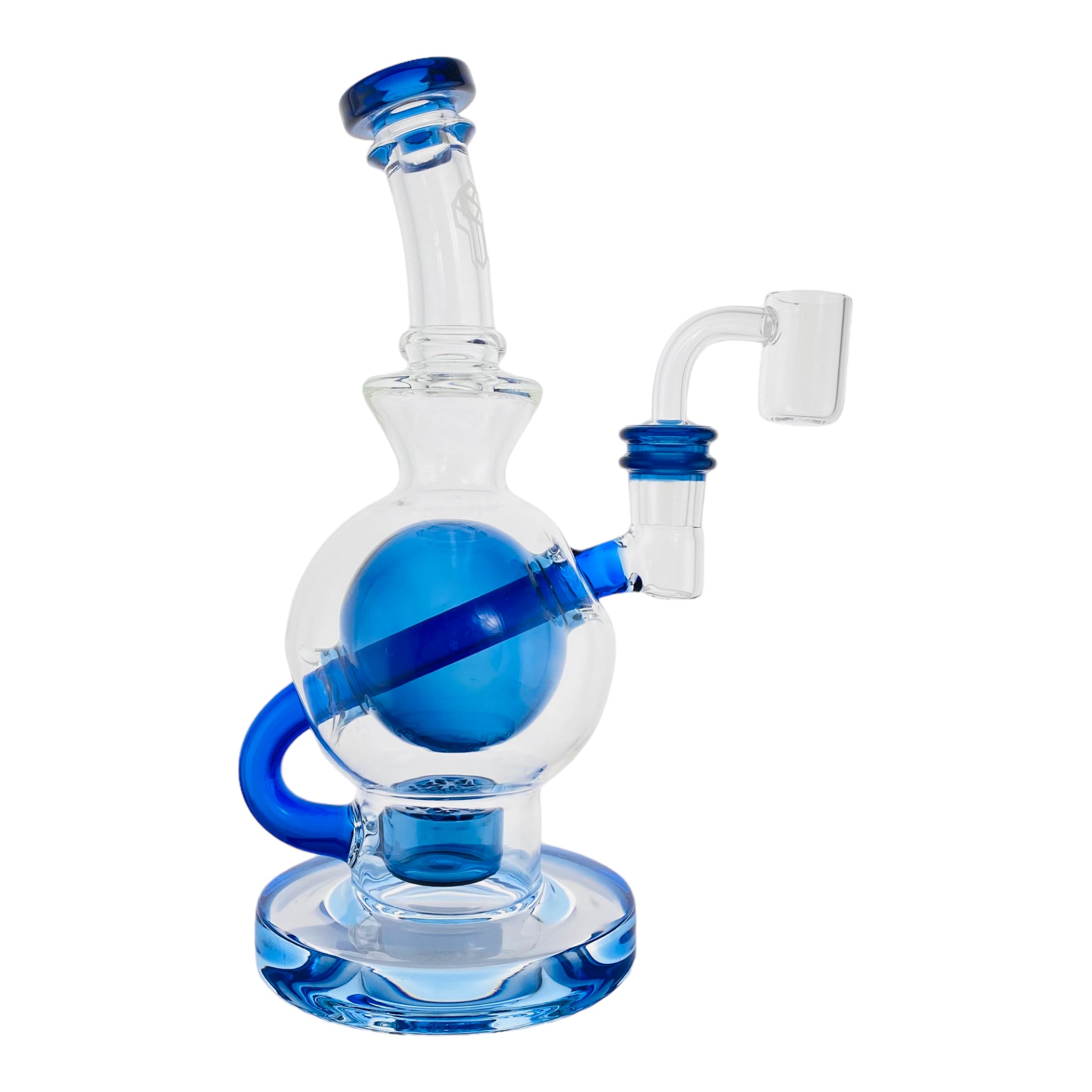 Deluxe Glass - Blue Ball Rig dab Rig With Seed Of Life Percolator
