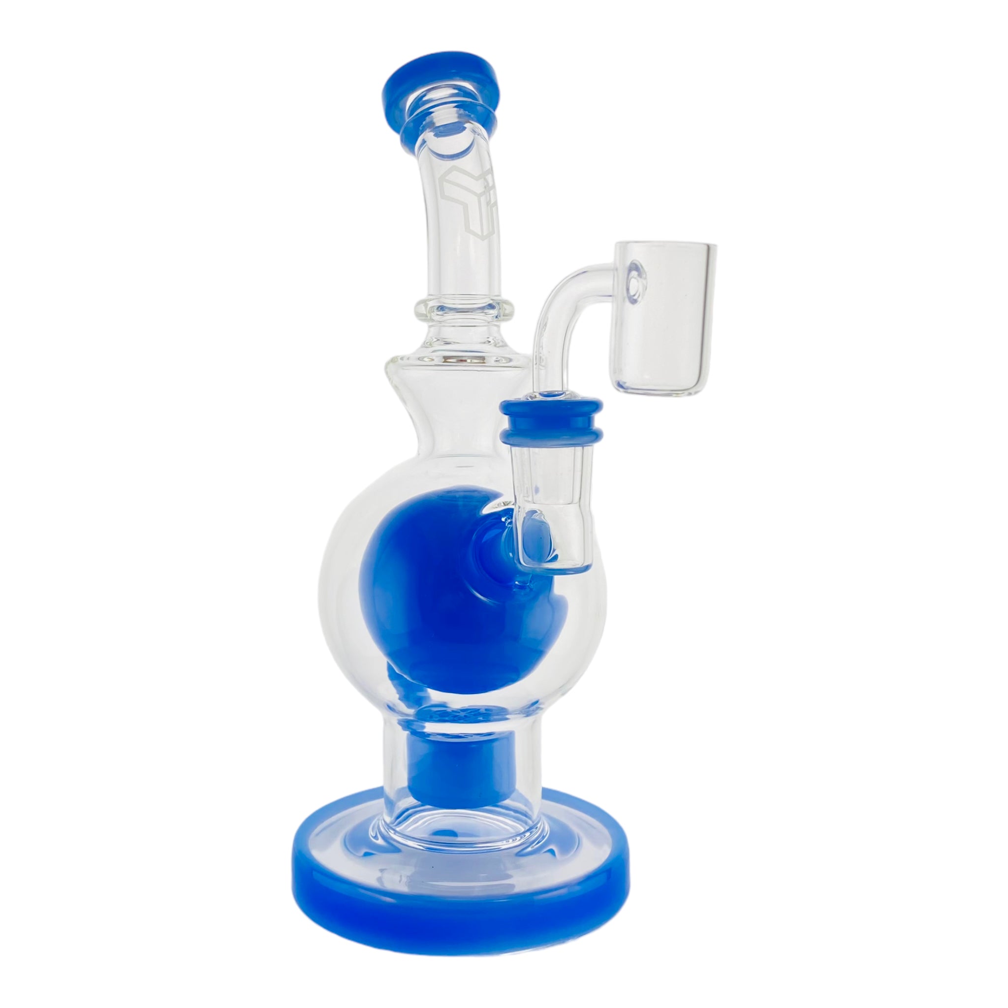 Deluxe Glass - Baby Blue Ball Rig Dab Rig With Seed Of Life Percolator