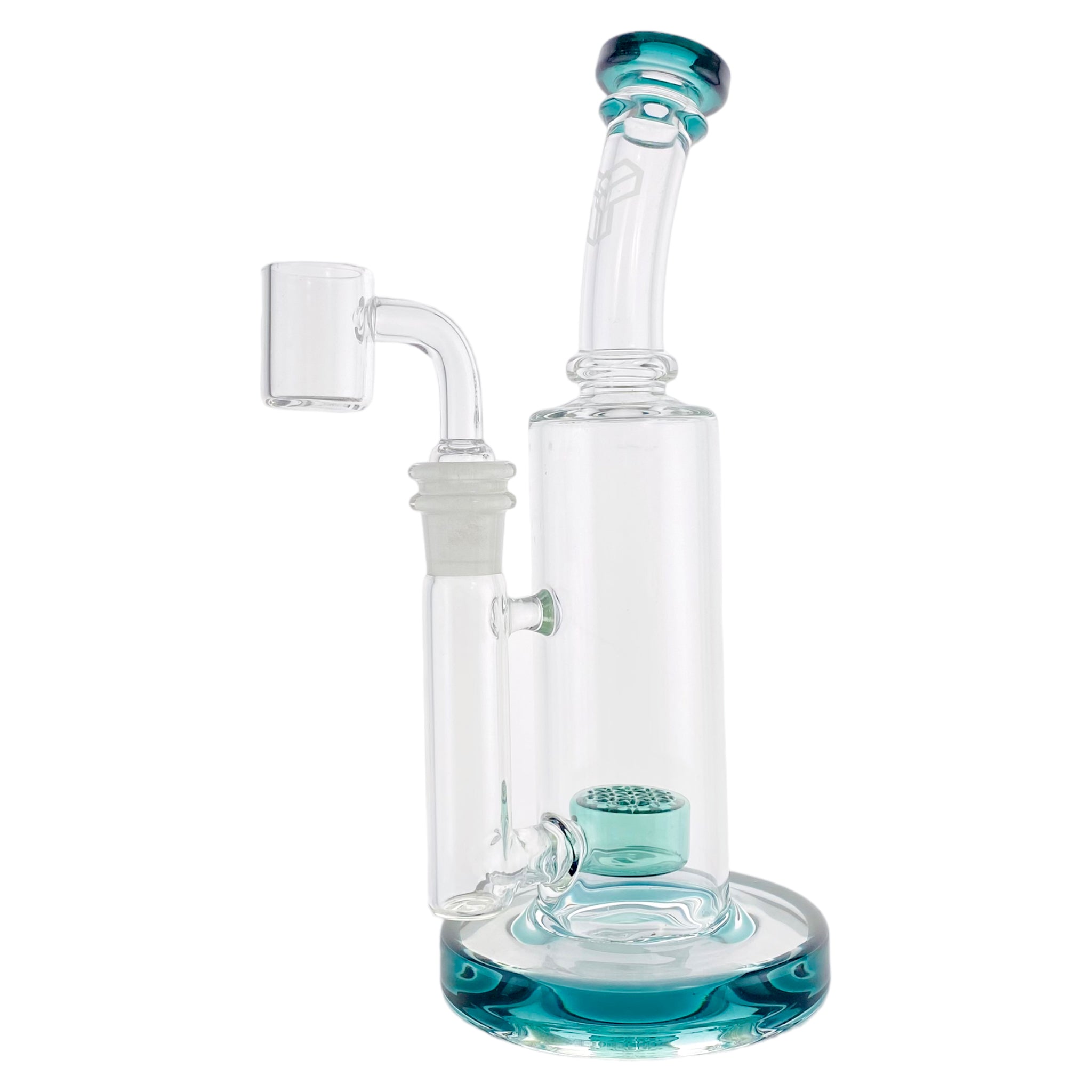 Deluxe Glass - Dab Rig with Seed of Life Percolator Lake Green