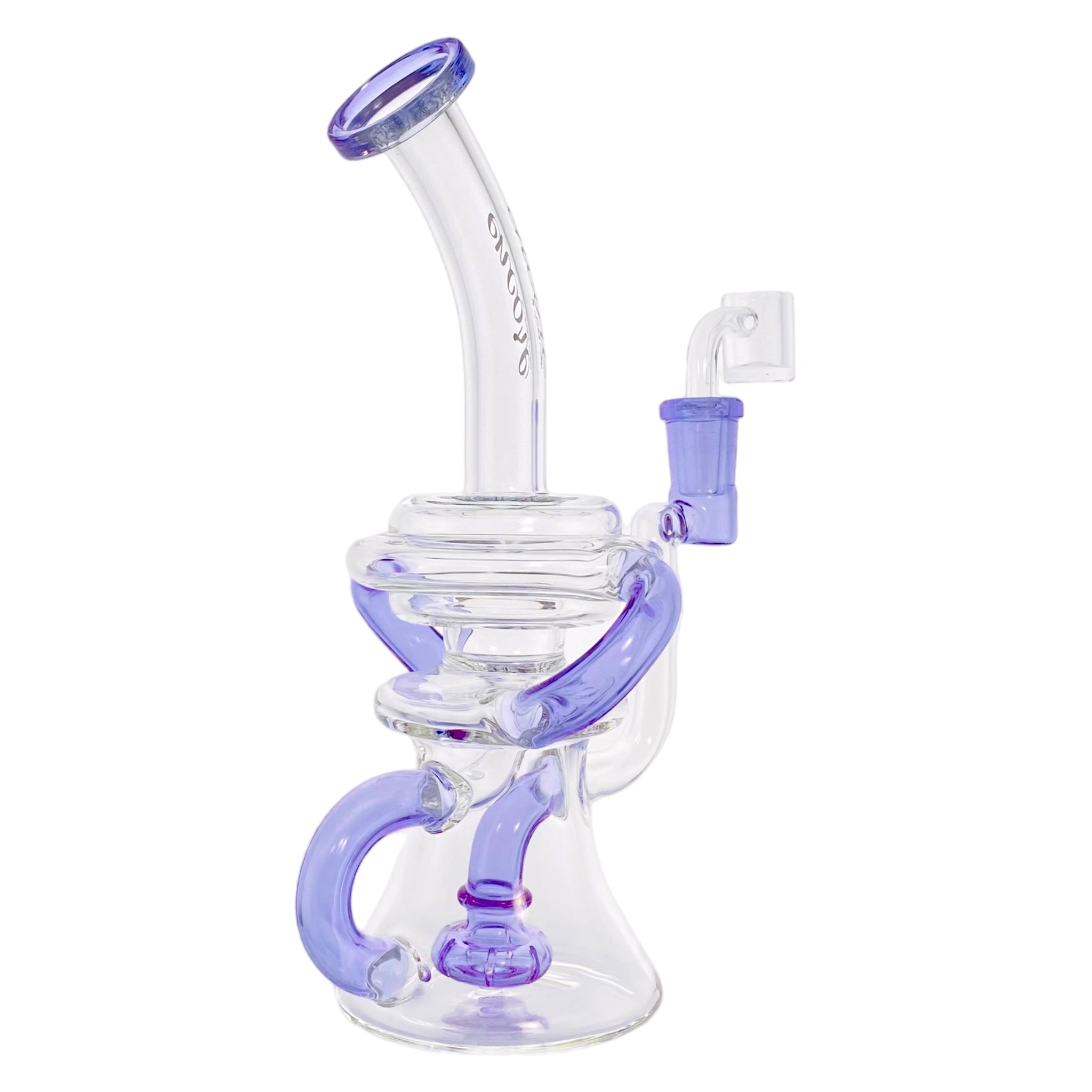 Encore Glass - Purple Double Uptake Klein Recycler Glass Dab Rig