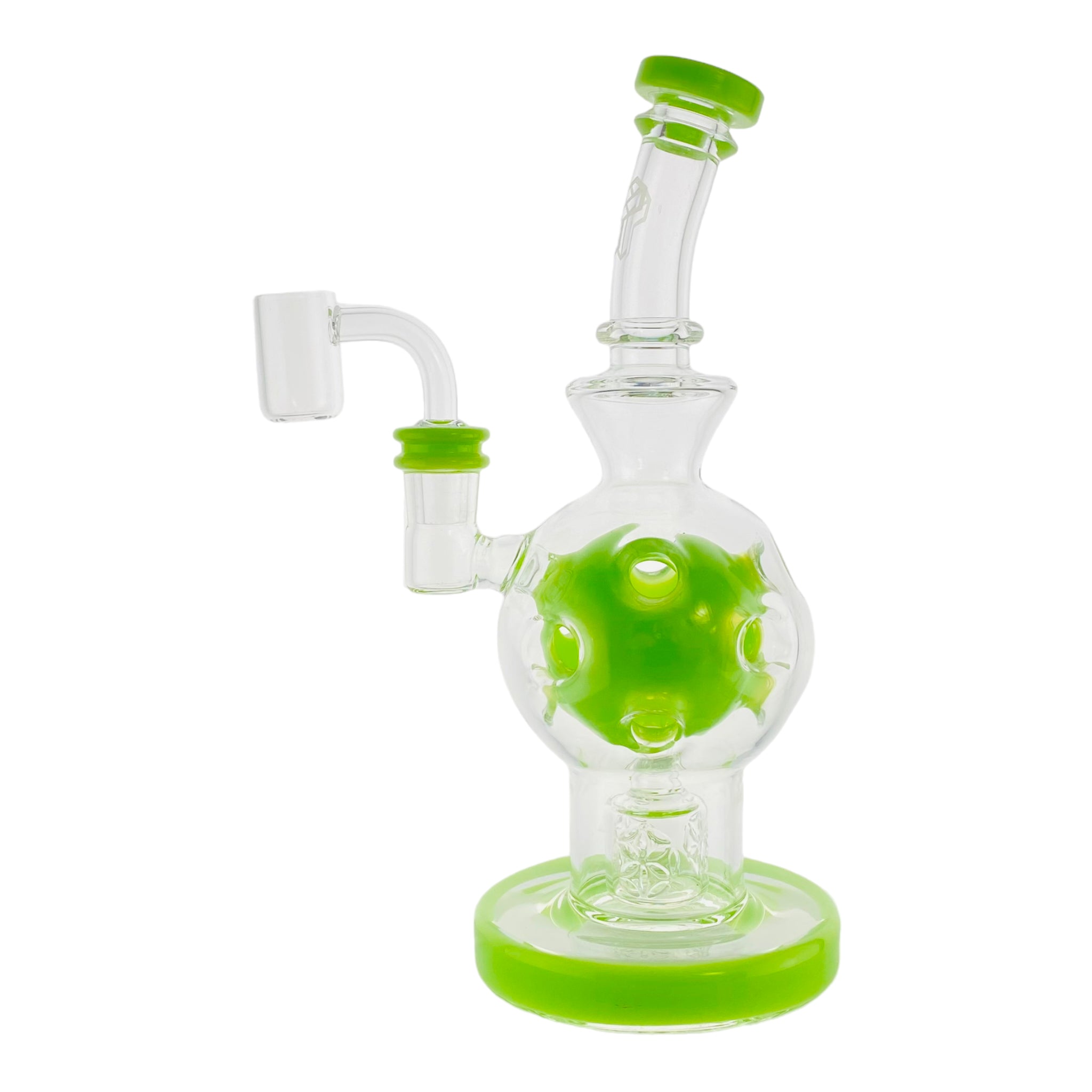 Deluxe Glass - Slyme Green Fab Egg Dab Rig With Seed of Life Perc