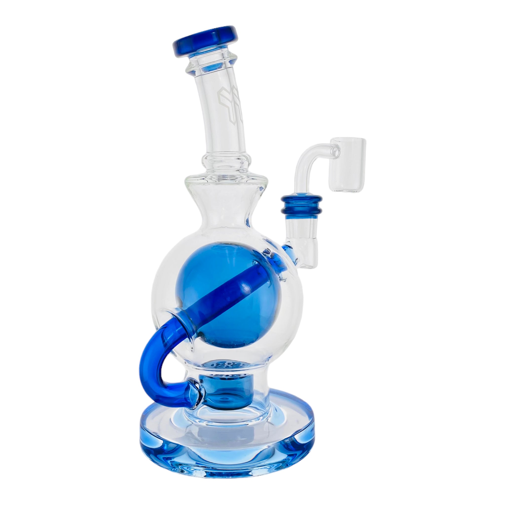 Deluxe Glass - Blue Ball Rig dab Rig With Seed Of Life Percolator