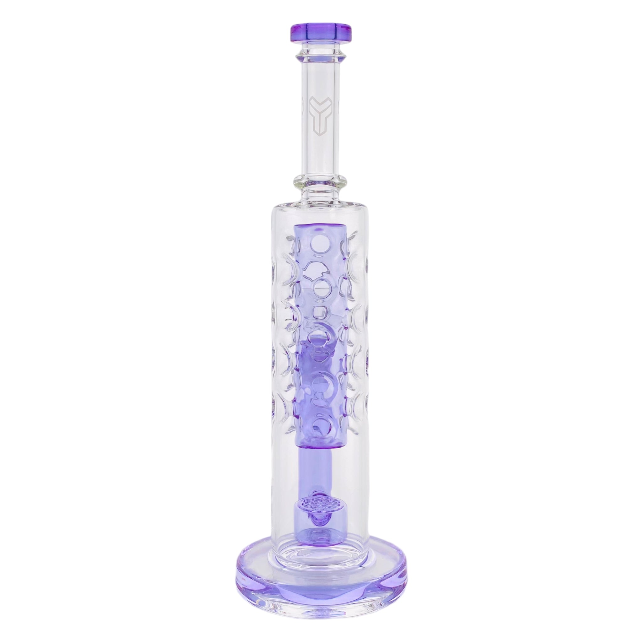 Deluxe Glass - CFL Reactive Large Straight Fab Bong Dab Rig With Seed Of Life Perc