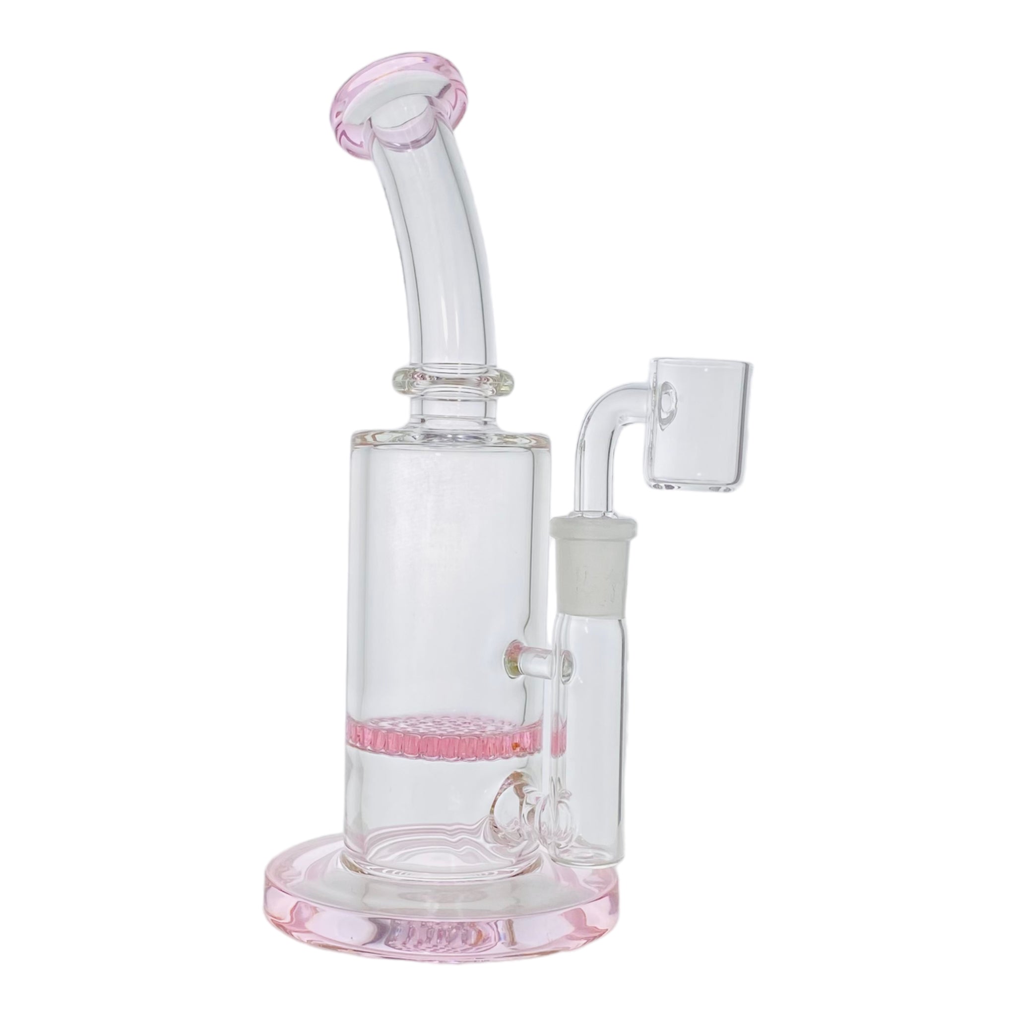 9 Inch Pink Honeycomb Perc Dab Rig