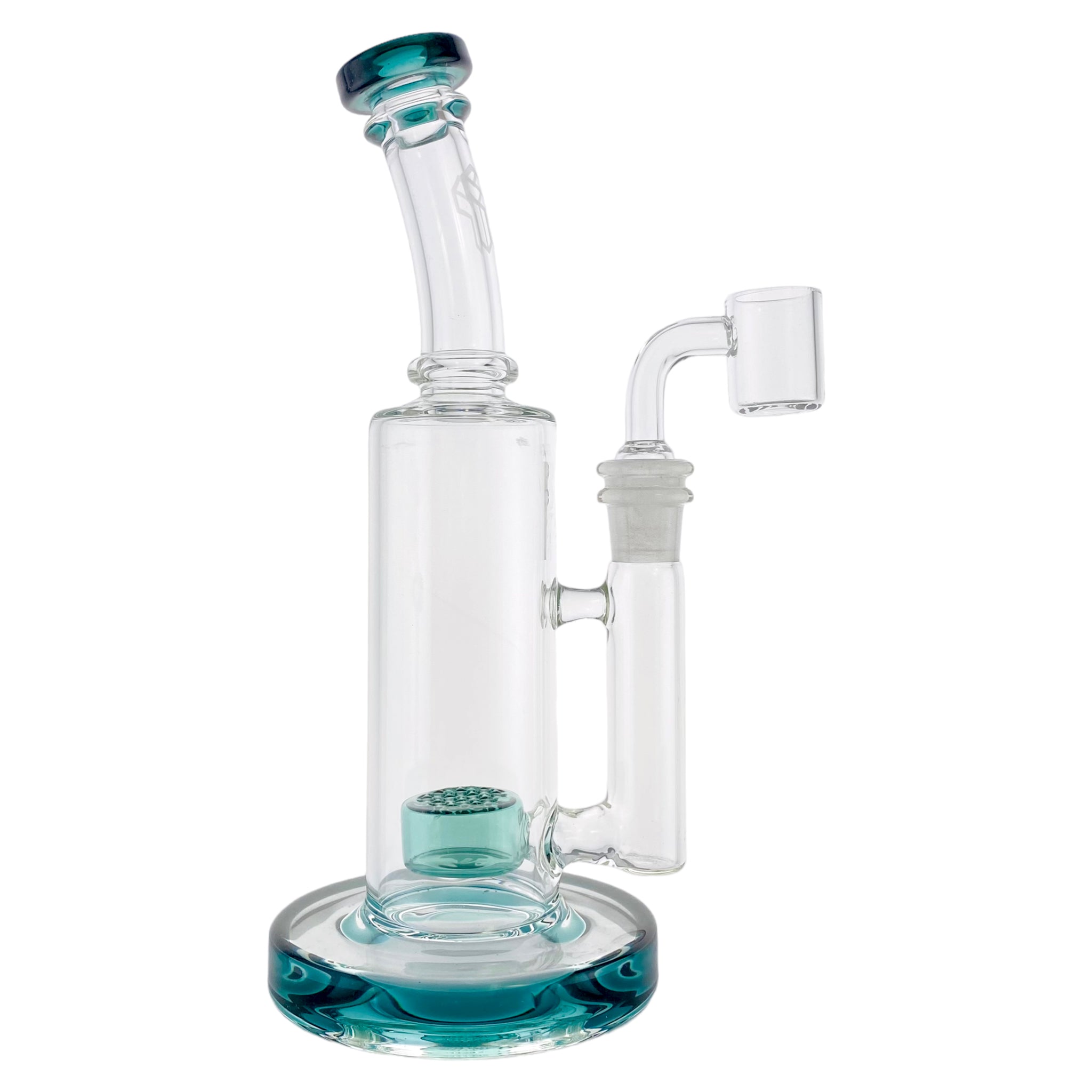 Deluxe Glass - Dab Rig with Seed of Life Percolator Lake Green