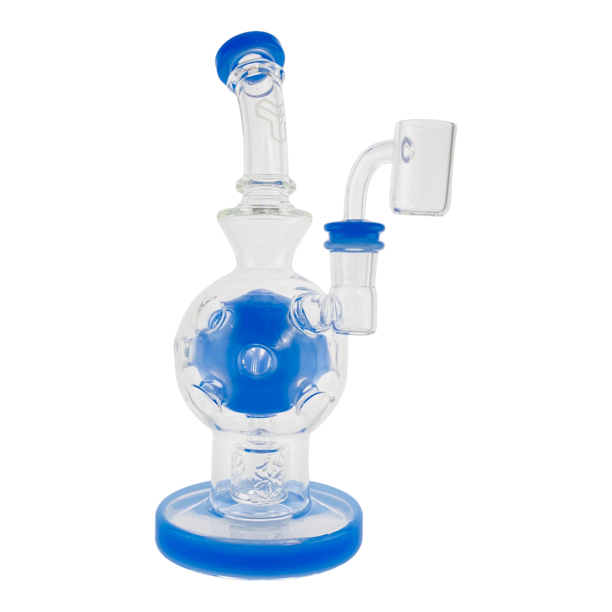 Deluxe Glass - Baby Blue Fab Egg Dab Rig With Seed Of Life Perc