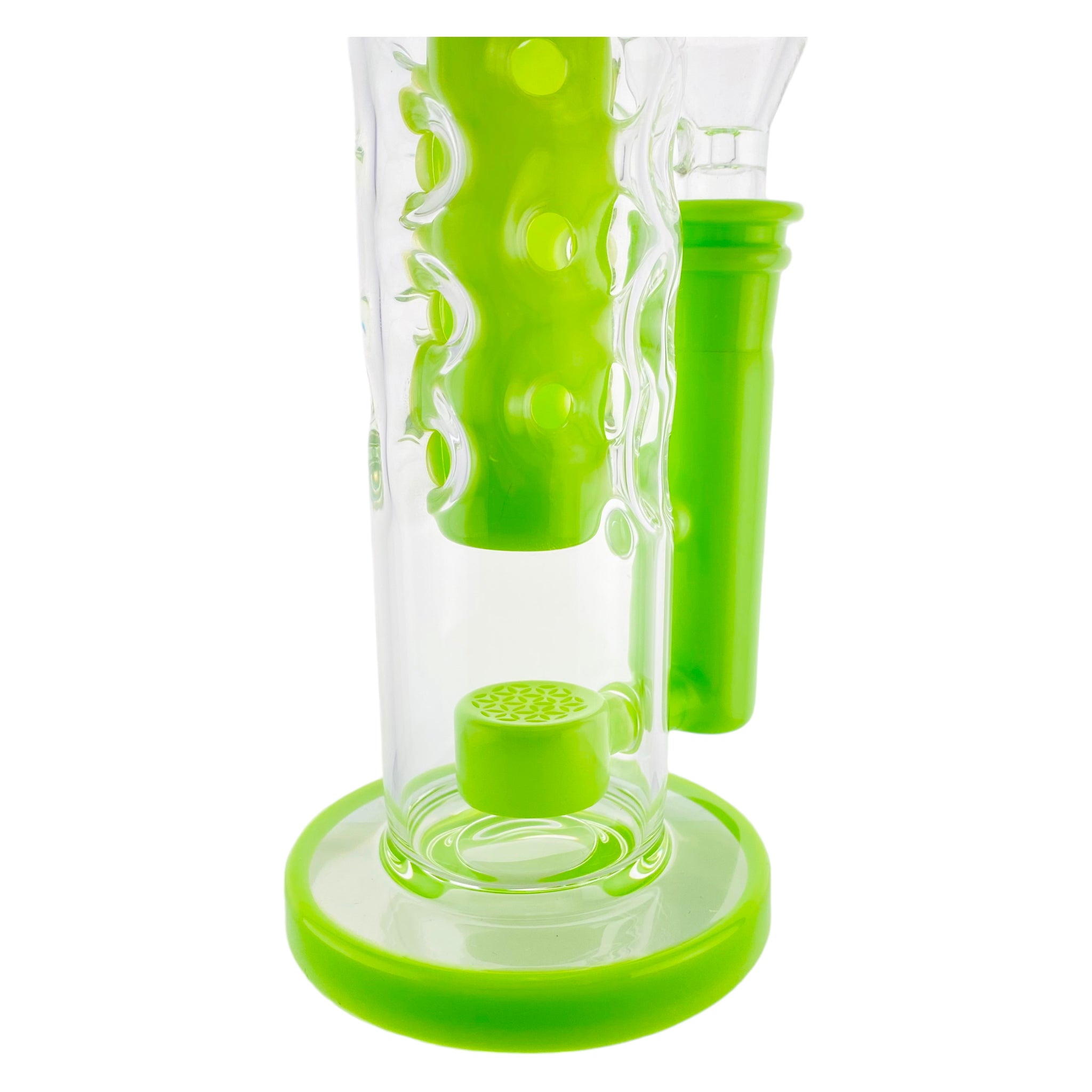 Deluxe Glass - Slyme Green Large Straight Fab Dab Rig With Seed Of Life Perc