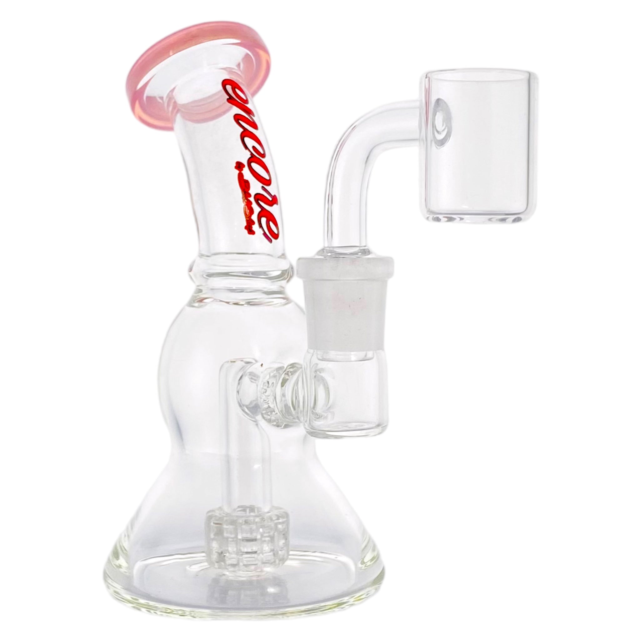 Encore Glass - Mini Dab Rig With Pink Color Lip