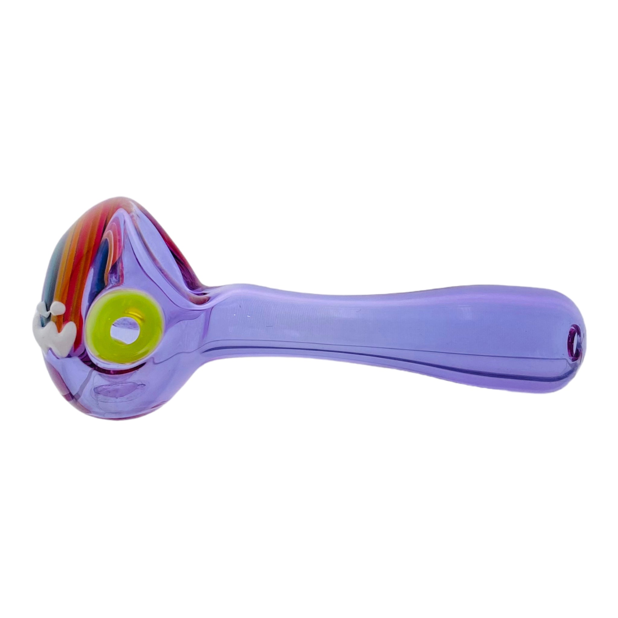 Jellyfish Glass - Purple Glass Hand Pipe With Rainbow And Clouds