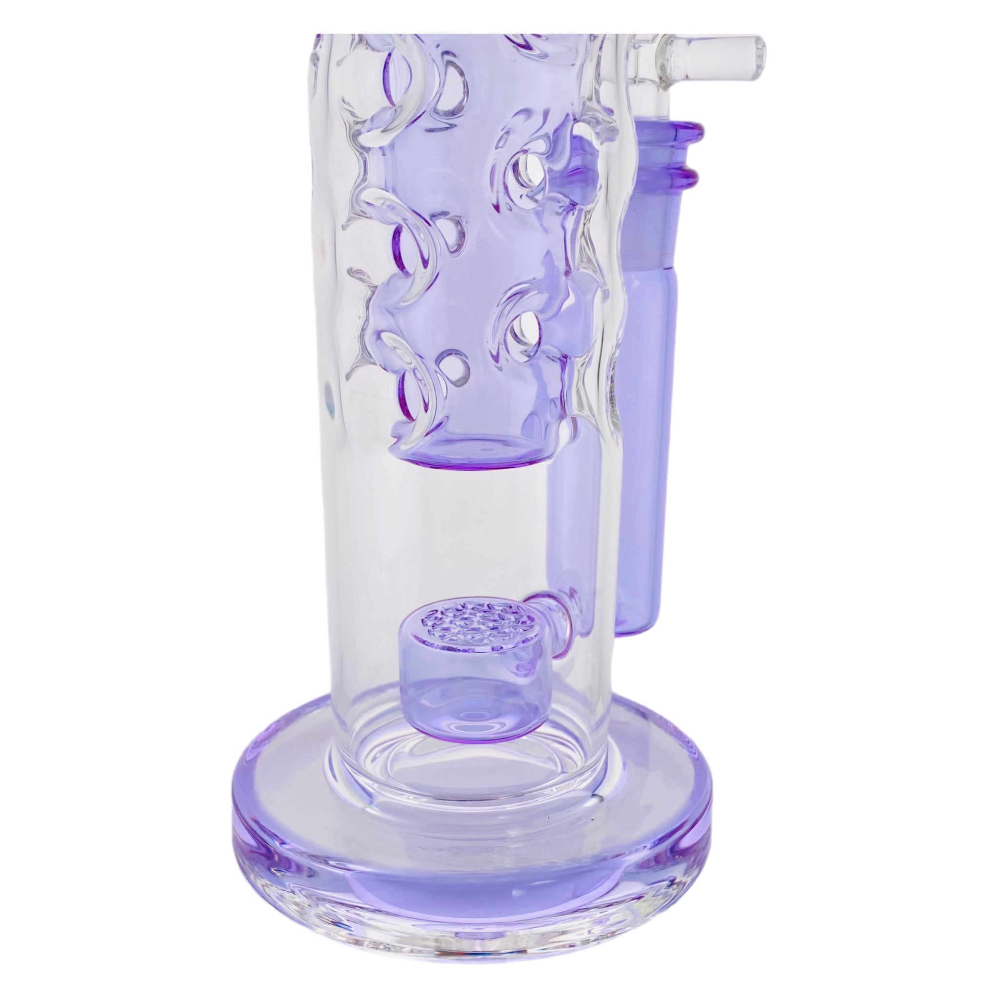 Deluxe Glass - CFL Reactive Large Straight Fab Bong Dab Rig With Seed Of Life Perc