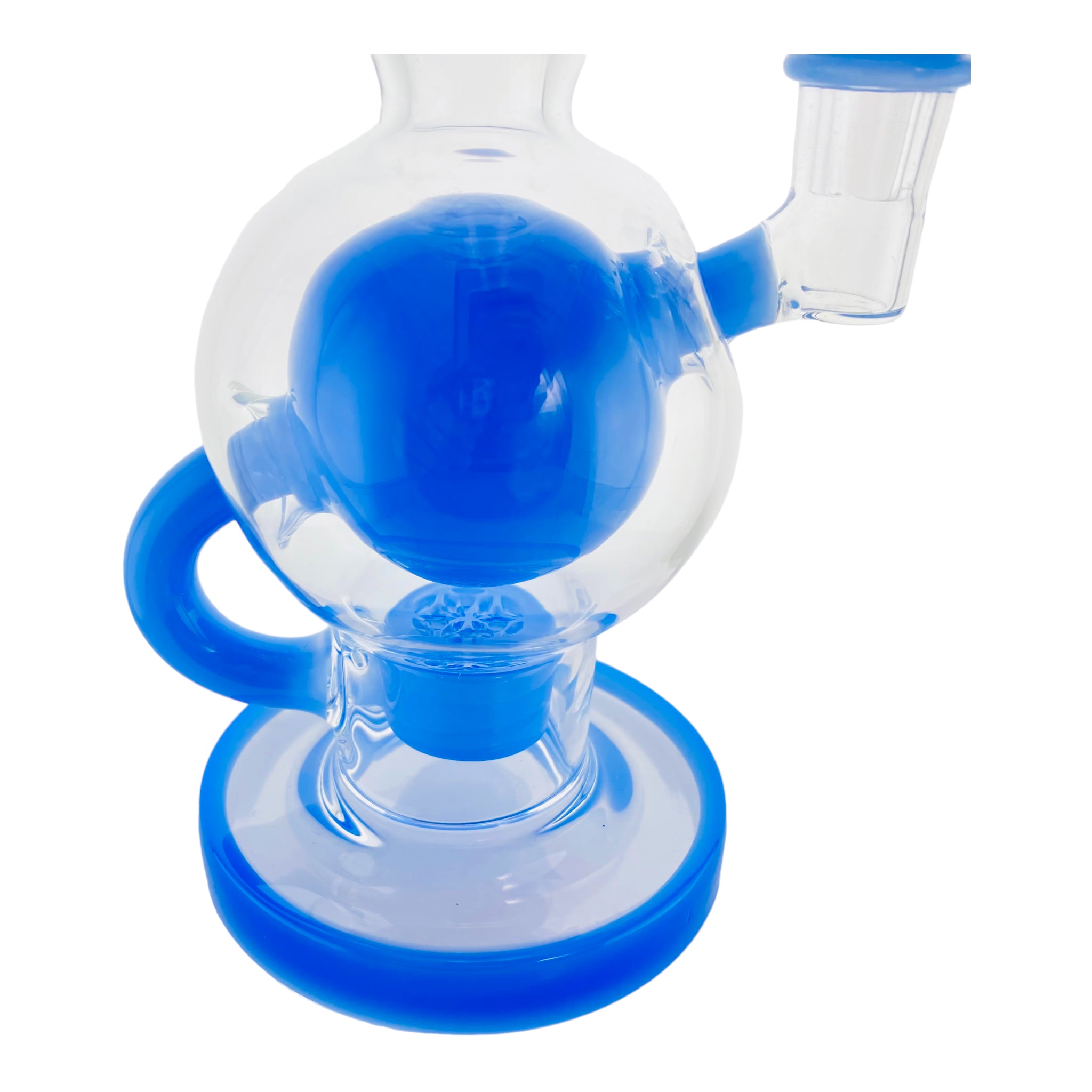 Deluxe Glass - Baby Blue Ball Rig Dab Rig With Seed Of Life Percolator