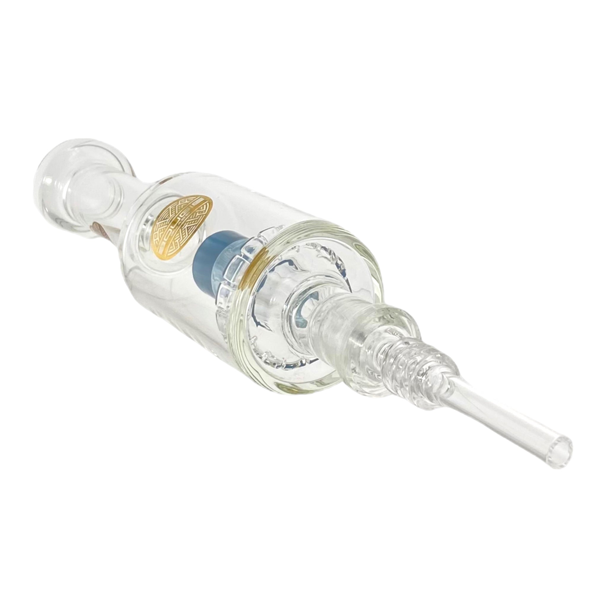cheap small Bougie Glass - Blue Nectar Collector With Bell Perc and 14mm quartz tip