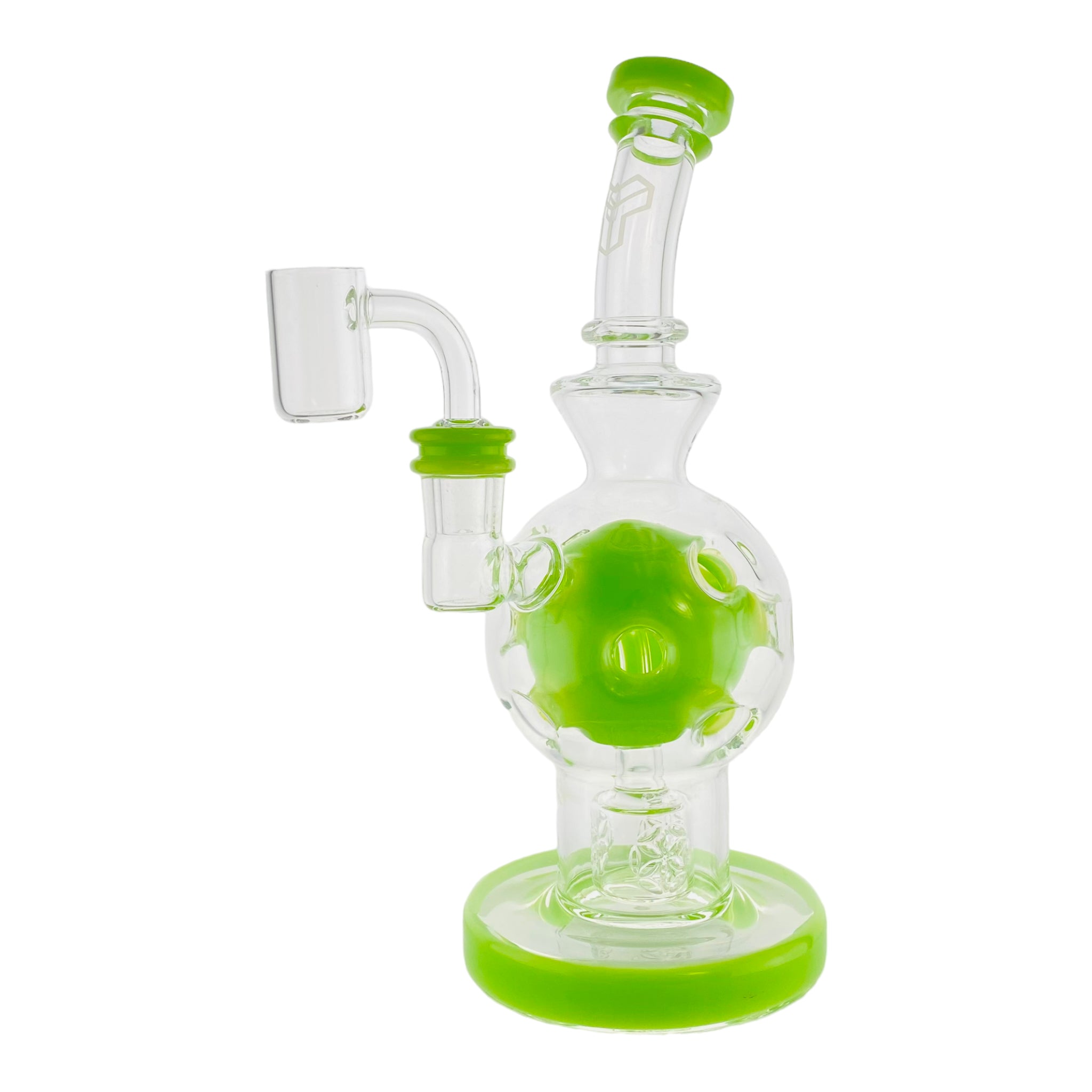 Deluxe Glass - Slyme Green Fab Egg Dab Rig With Seed of Life Perc 