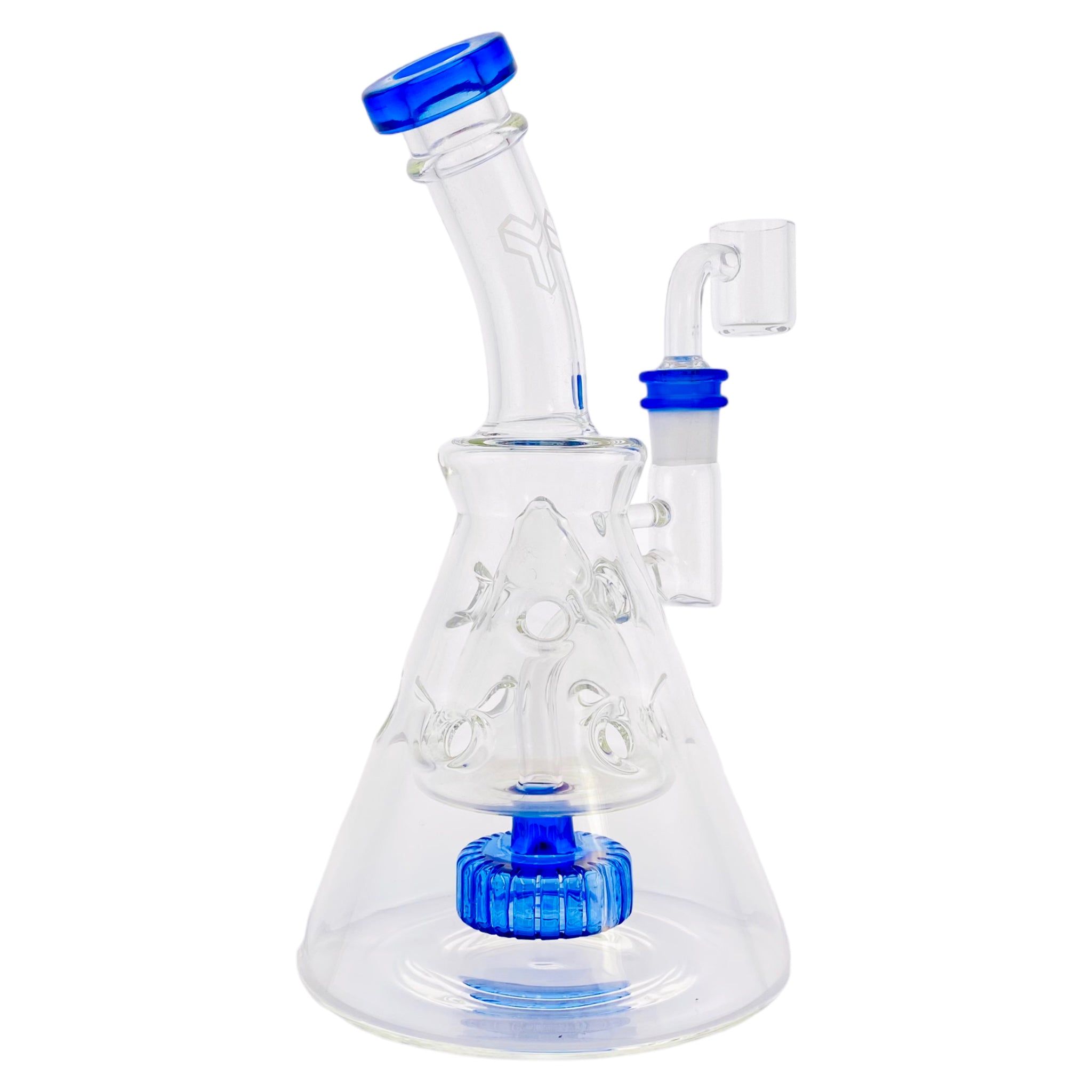 Deluxe Glass - Blue Fab Beaker Base Dab Rig With Banger Hanger 14mm Fitting