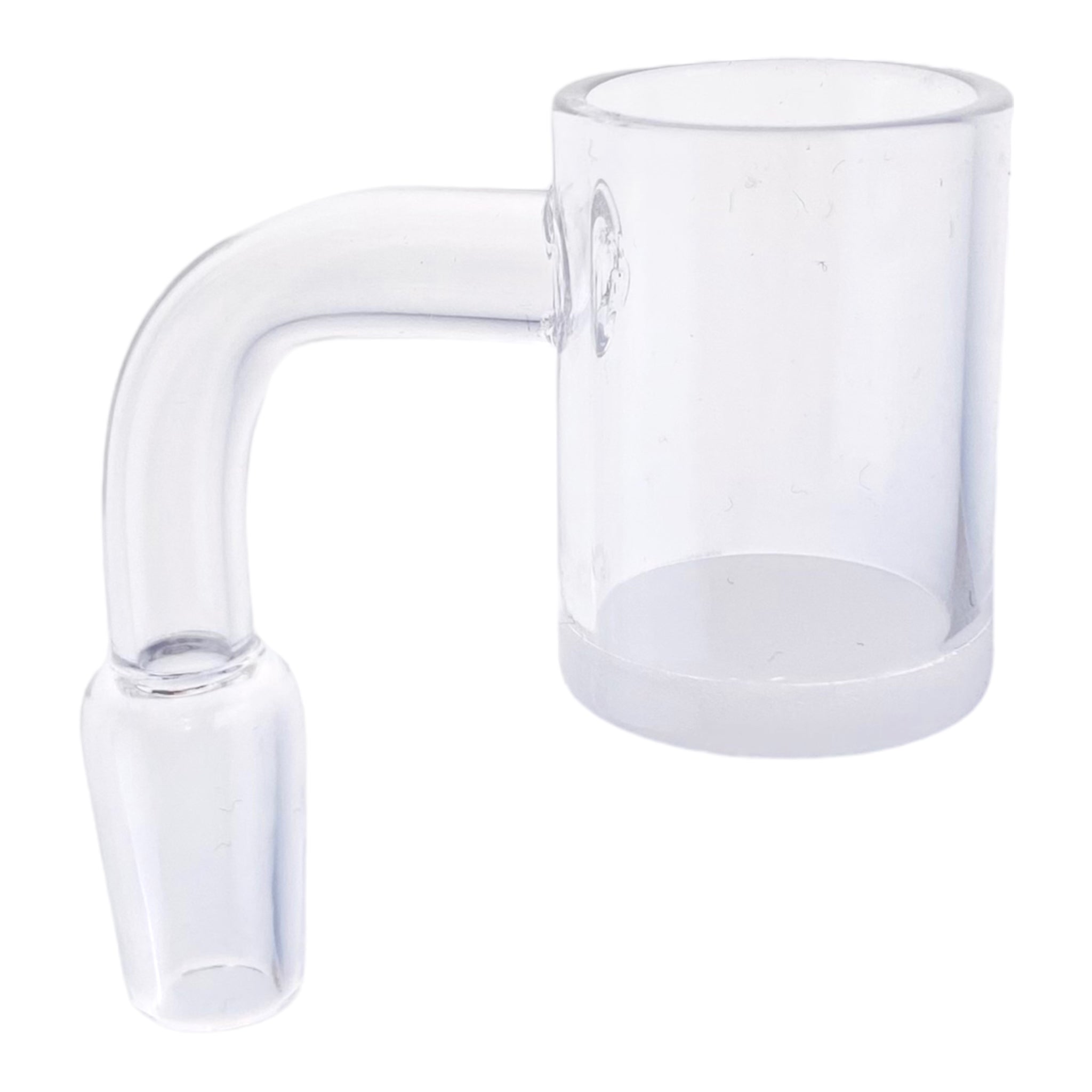 14mm Quartz Banger With 90 Degree Male Fitting And 25mm Wide Opaqued Quartz Bucket With Extra Thick Base