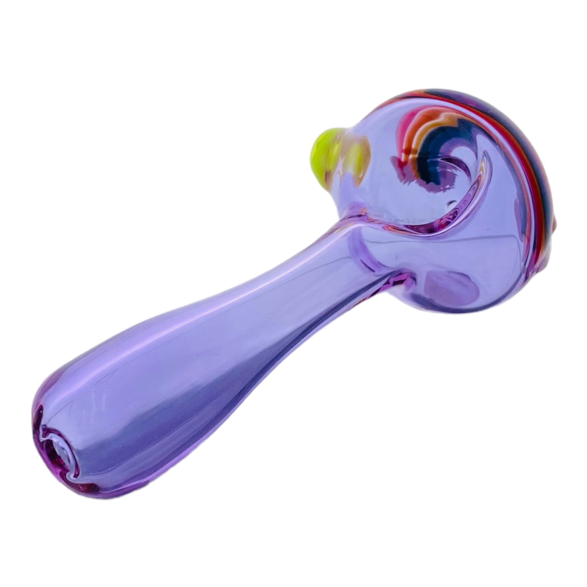 Jellyfish Glass - Purple Glass Hand Pipe With Rainbow And Clouds