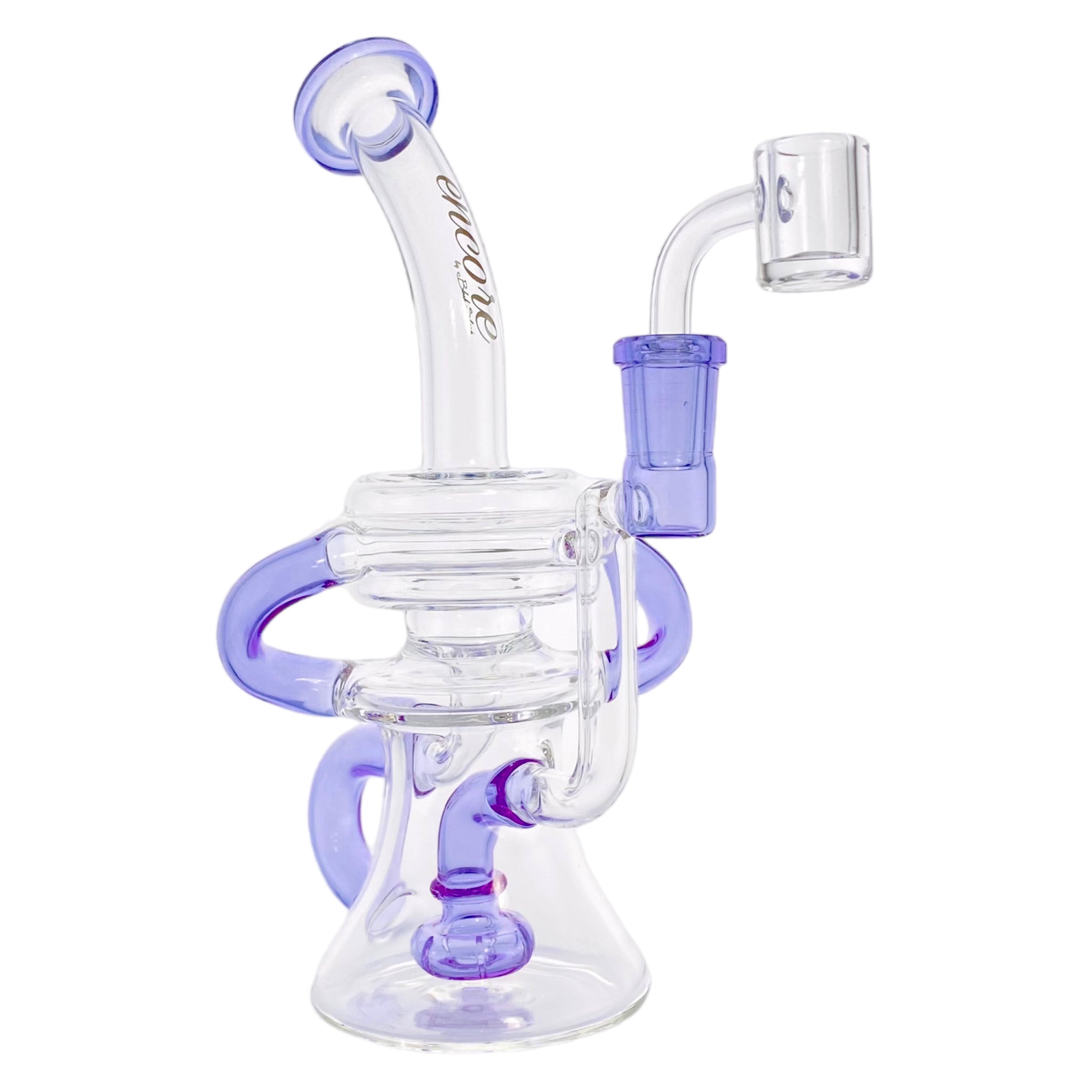 Encore Glass - Purple Double Uptake Klein Recycler Glass Dab Rig