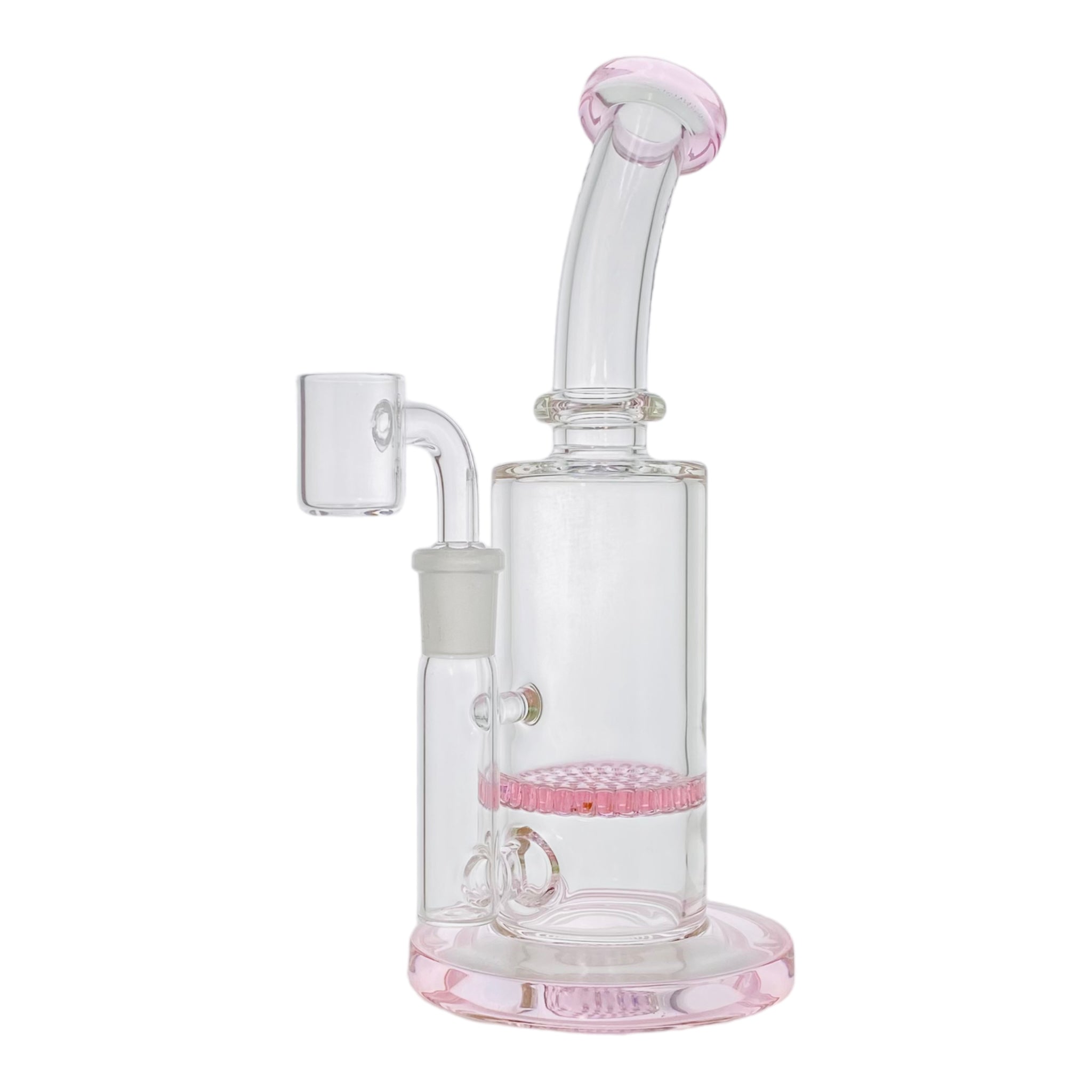 9 Inch Pink Honeycomb Perc Dab Rig