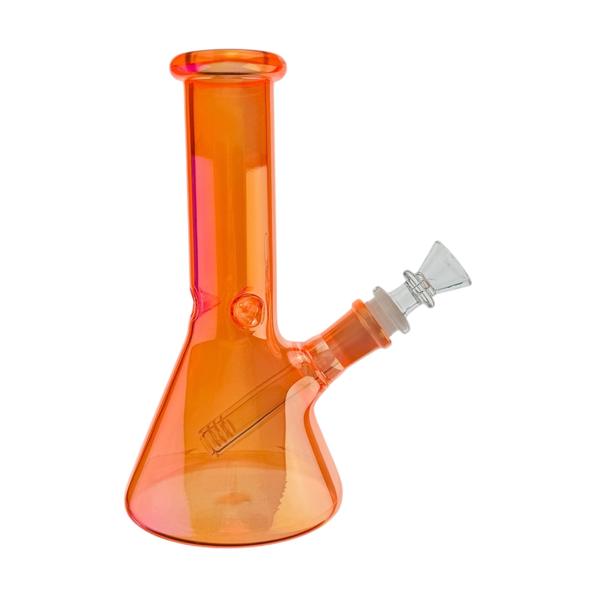 Orange glass water pipe on a white background