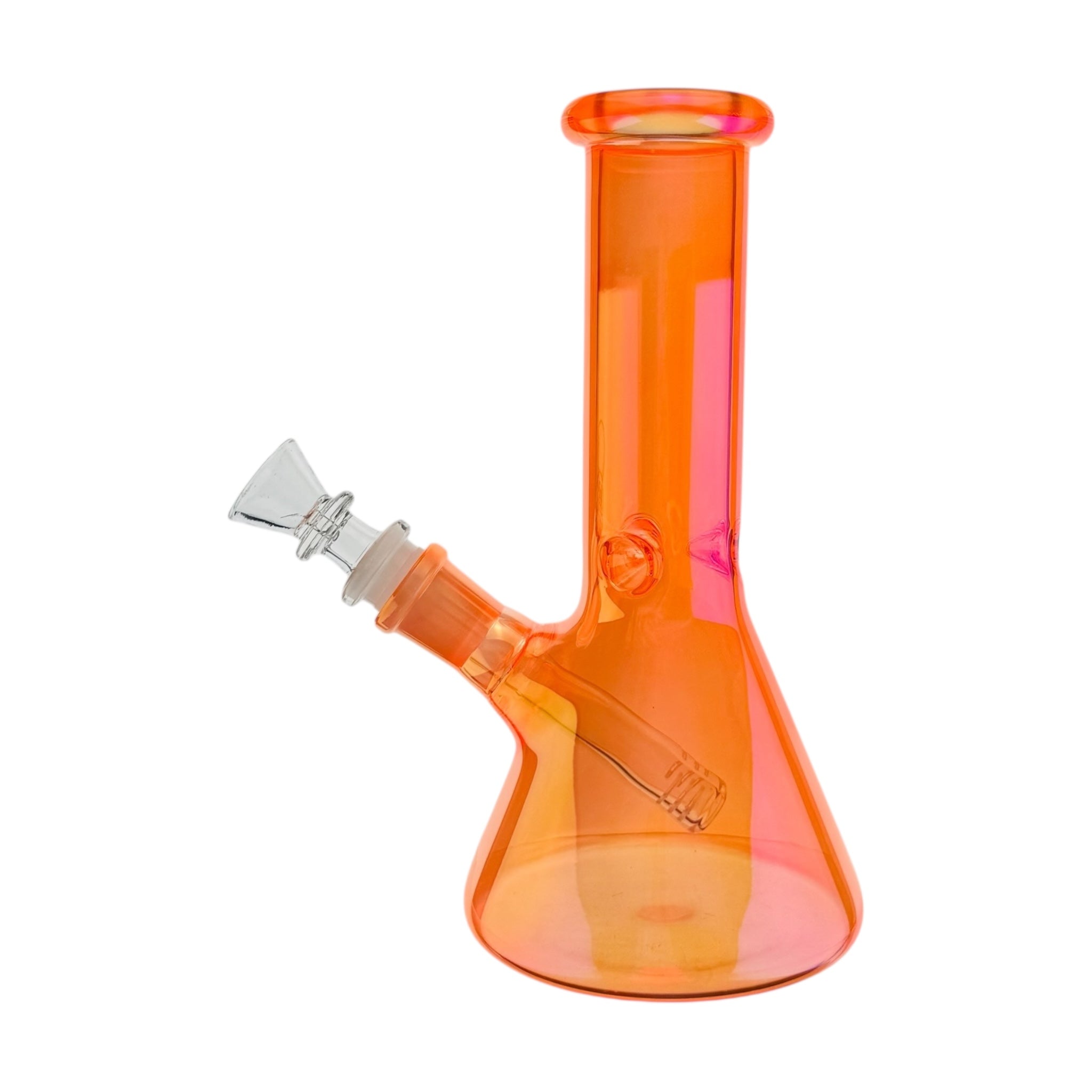 Orange glass water pipe on a white background
