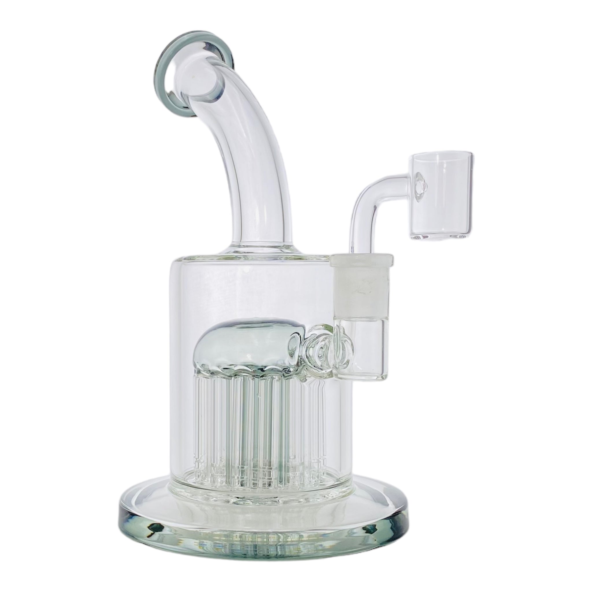 Shadow Black Glass Dab Rig With 20 Arm Tree Perc