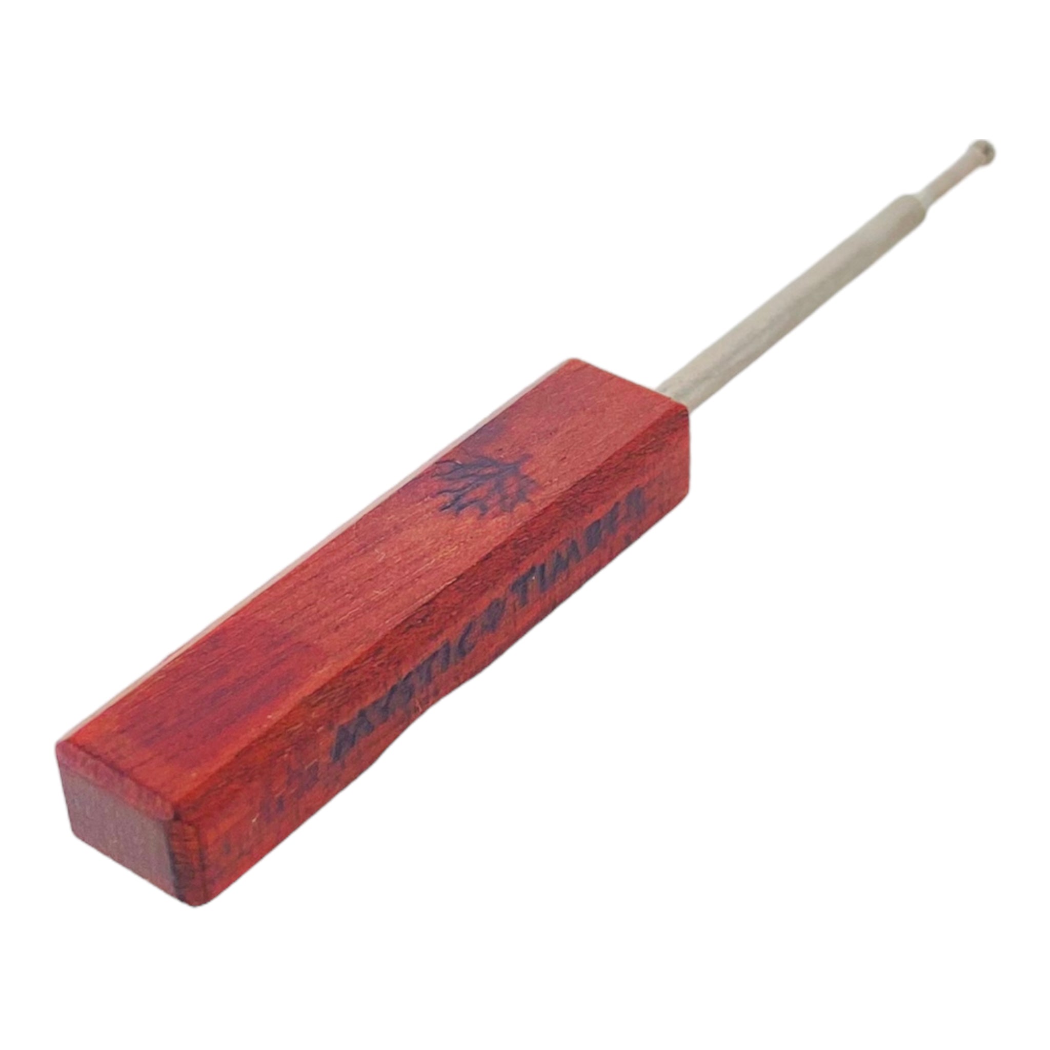 Mystic Timber - Small Ball Point Titanium Dab Tool With Mahogany Wood