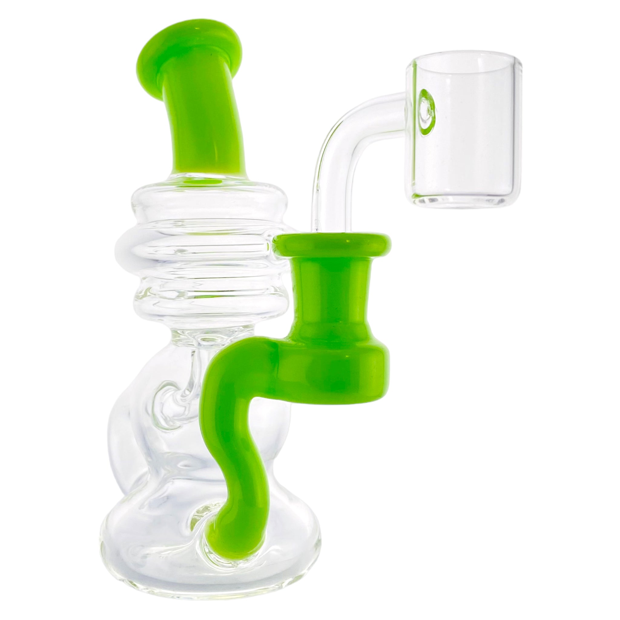 Mini Recyler Dab Rig Sylme Green Tubing