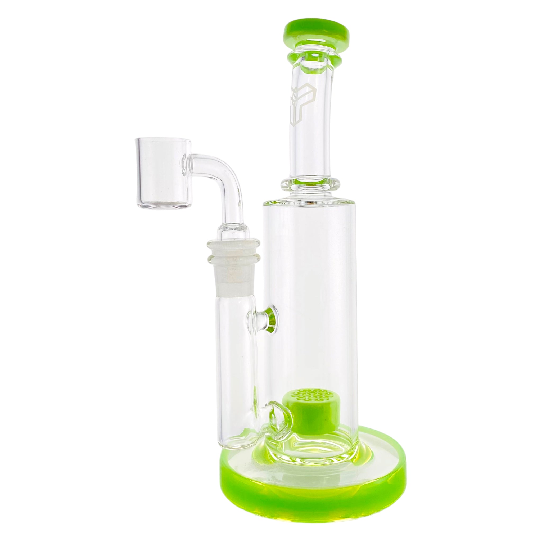 Deluxe Glass - Slyme Green Dab Rig With Seed of Life Perc