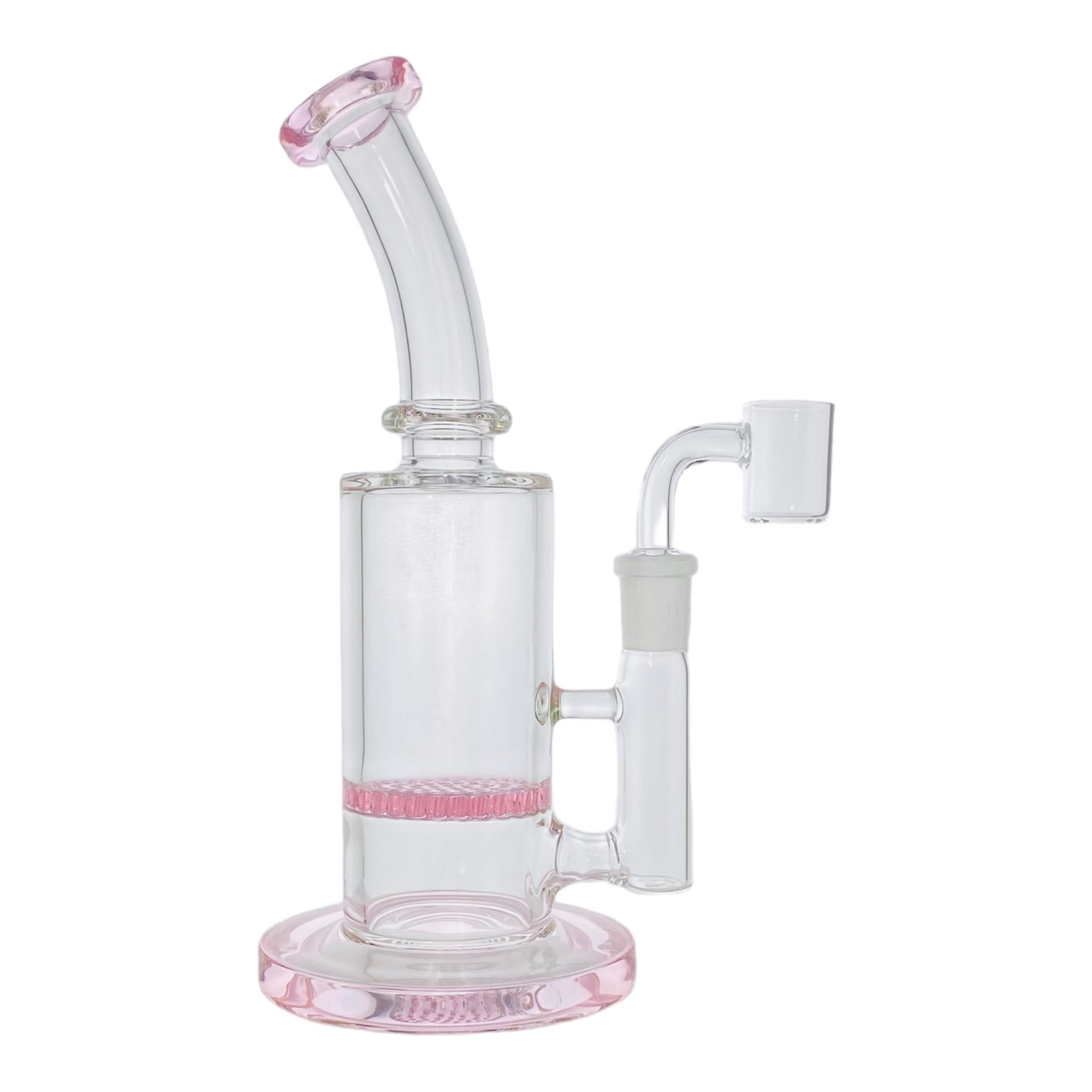 9 Inch Pink Honeycomb Perc Dab Rig