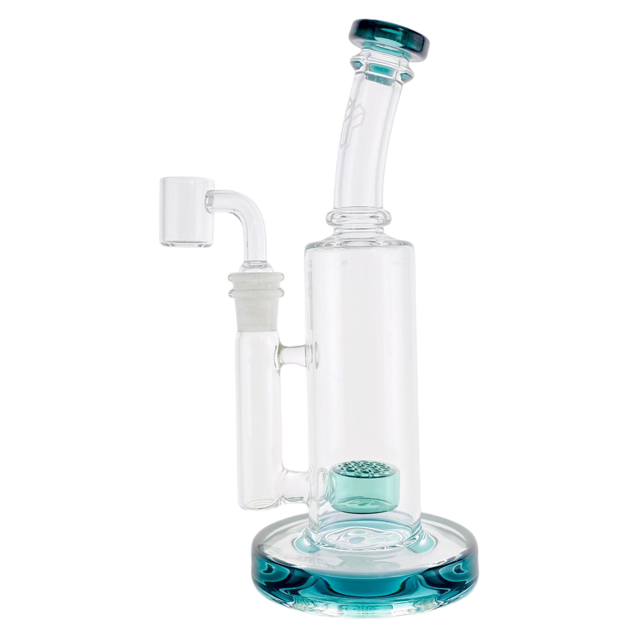 Deluxe Glass - Dab Rig with Seed of Life Percolator Lake Green