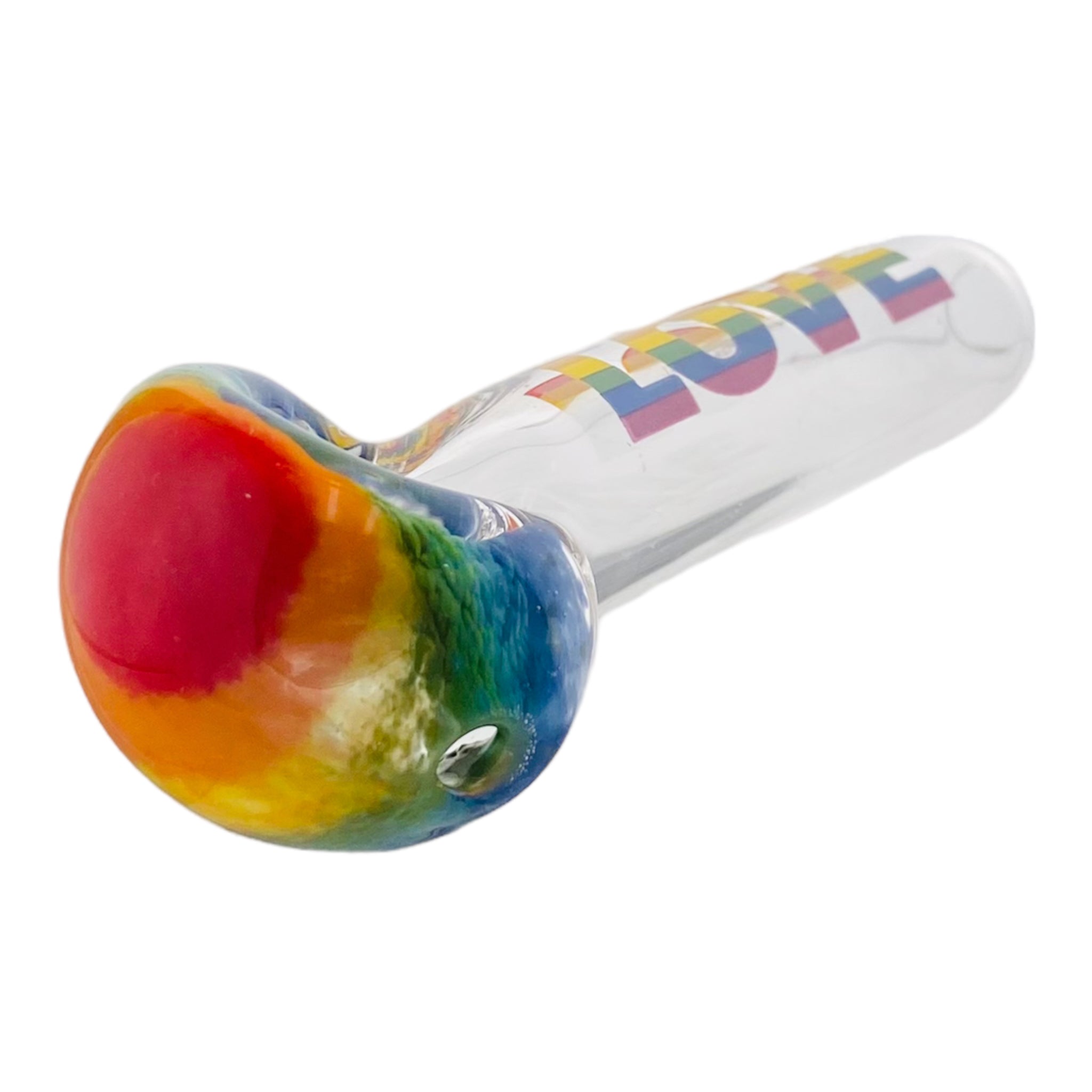 Jellyfish Glass - Clear With Rainbow Frit Bowl And Rainbow Love