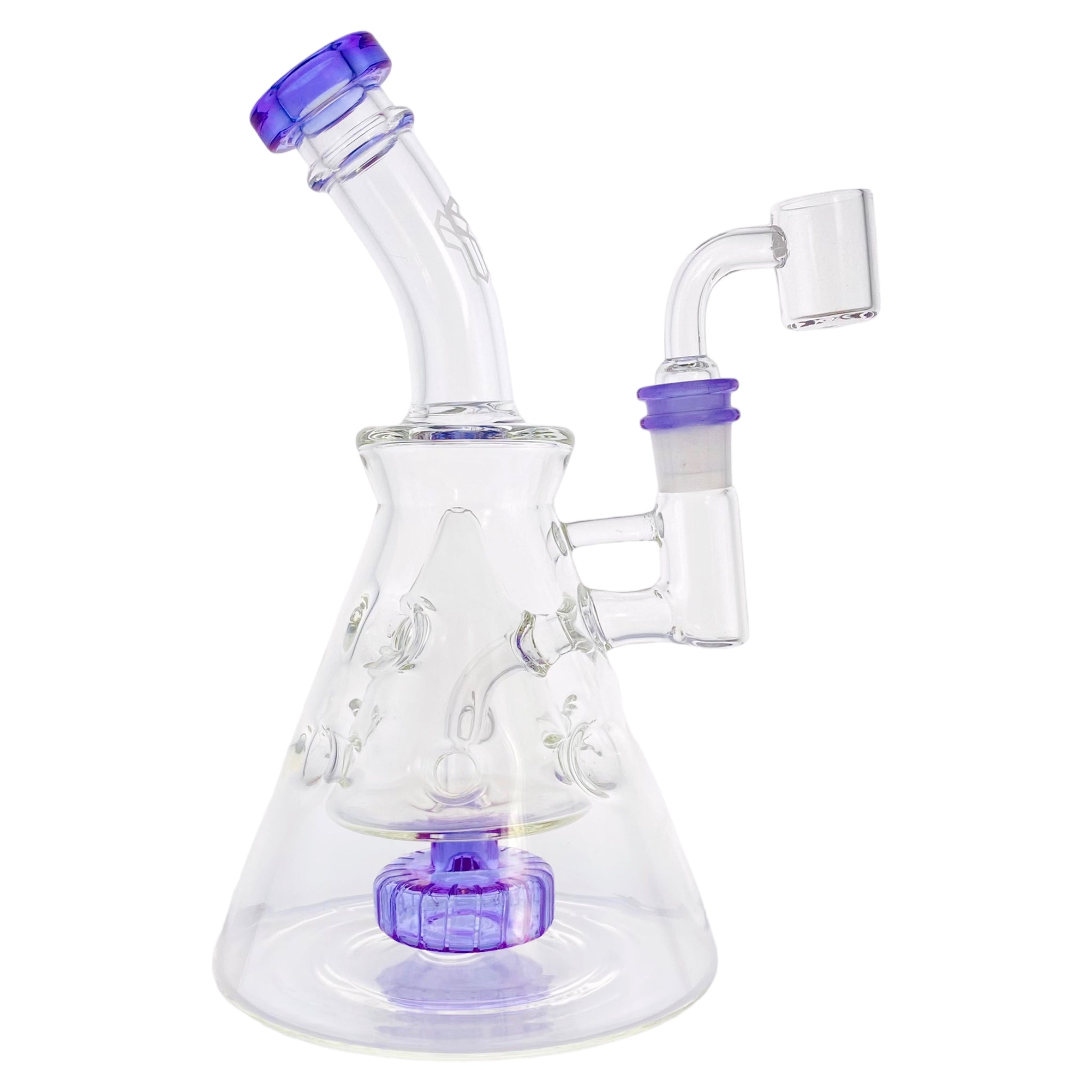 Deluxe Glass - Purple Fab Beaker Base Dab Rig With Banger Hanger 14mm Fitting