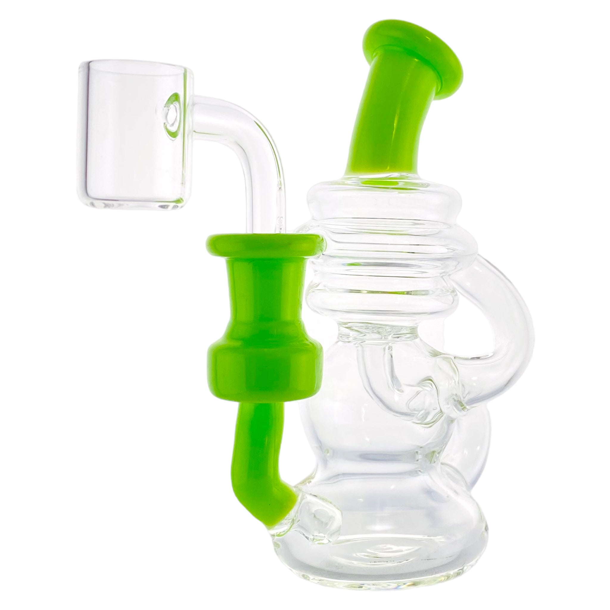 Mini Recyler Dab Rig Sylme Green Tubing