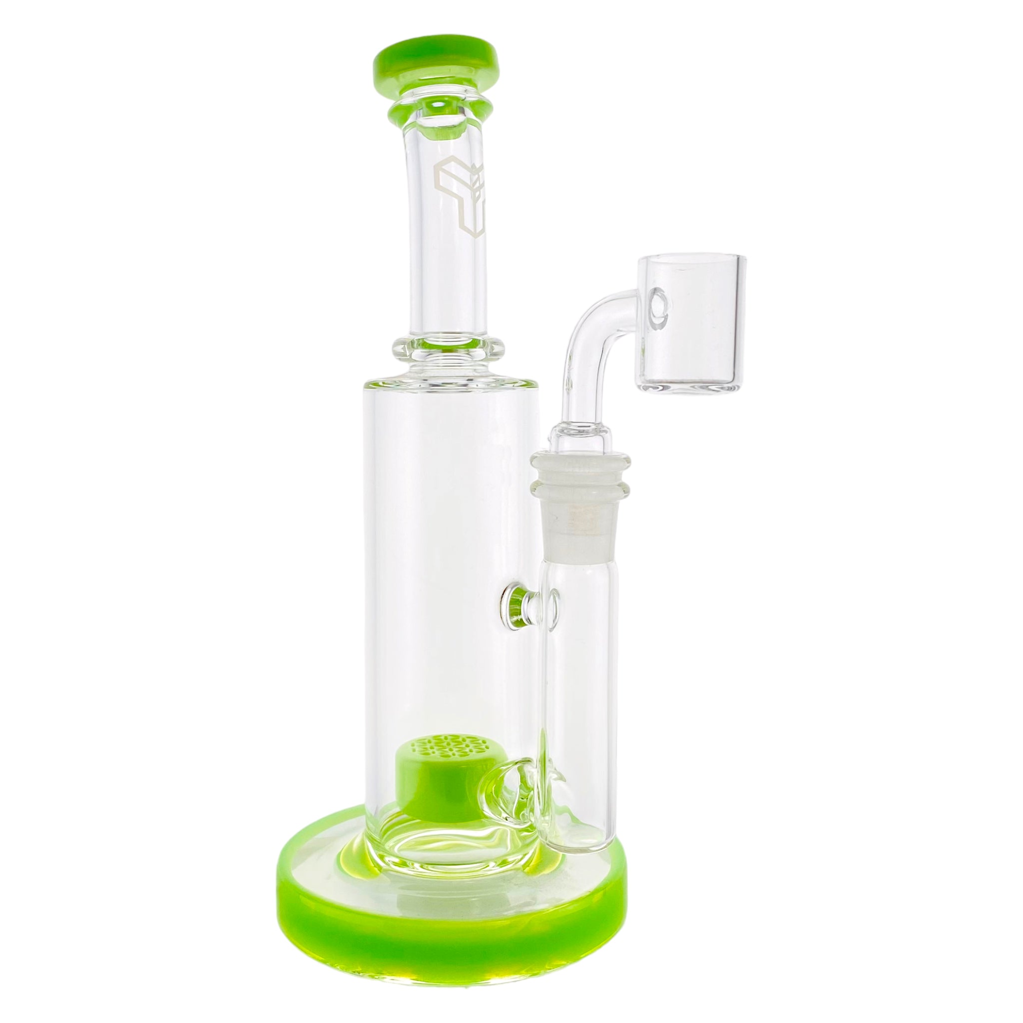 Deluxe Glass - Slyme Green Dab Rig With Seed of Life Perc