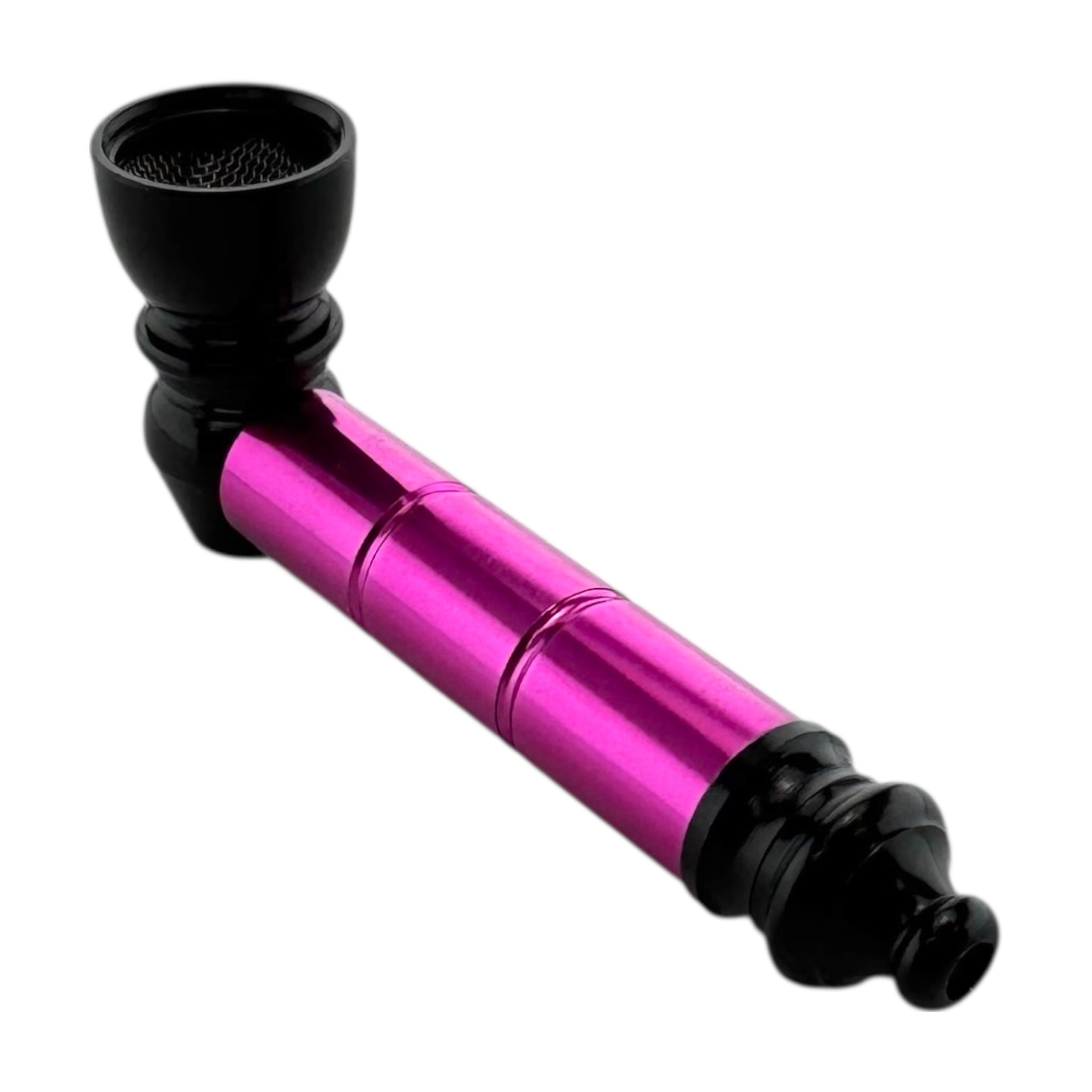 Pink and black pipe on a white background