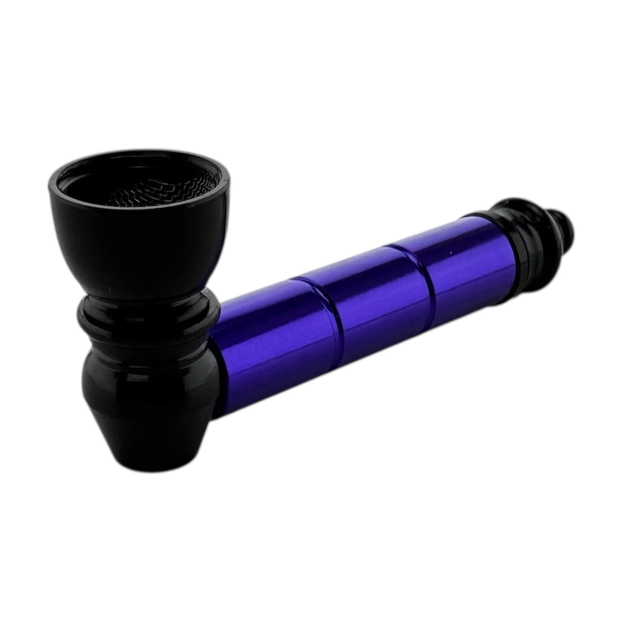 Black and purple smoking pipe on a white background