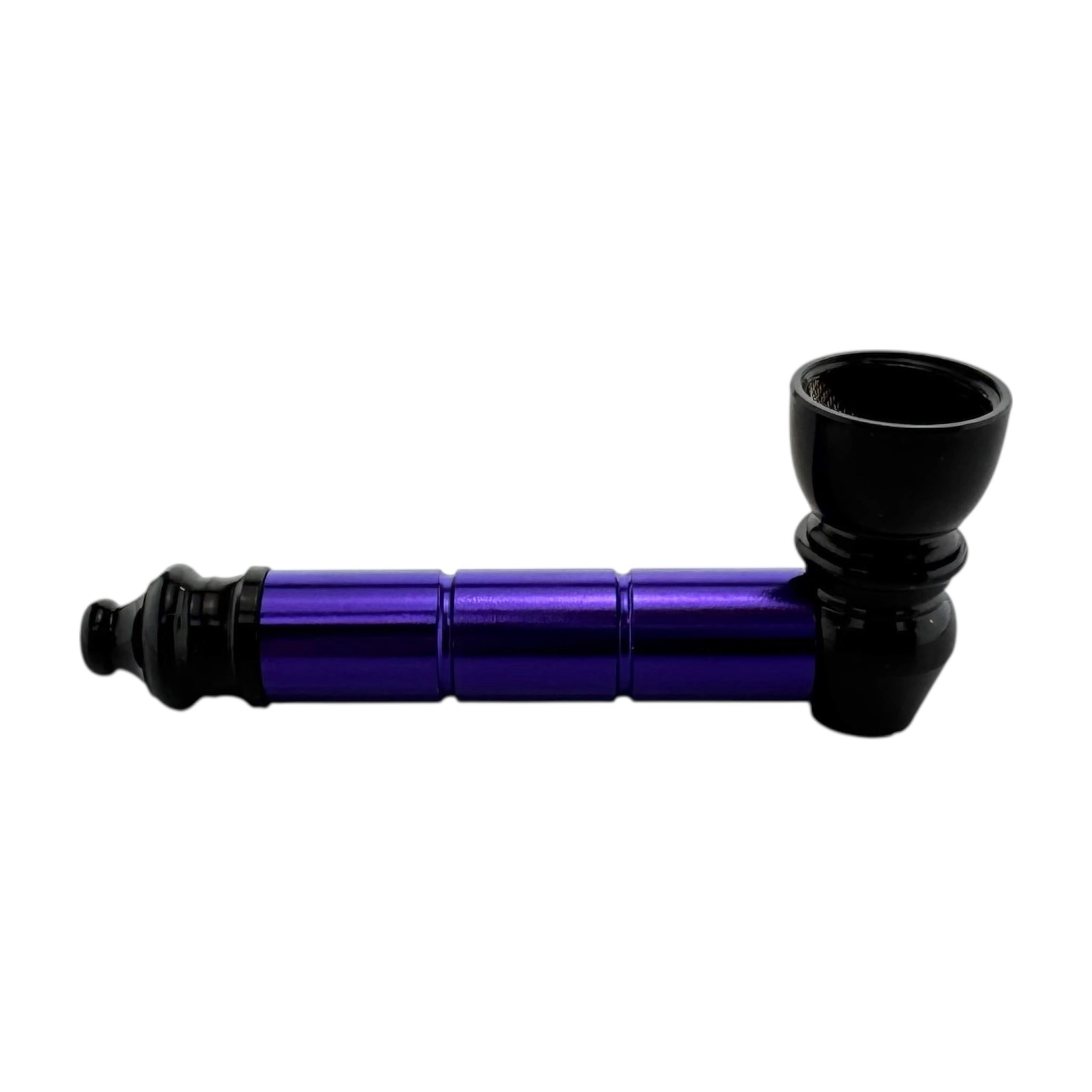 Purple and black smoking pipe on a white background